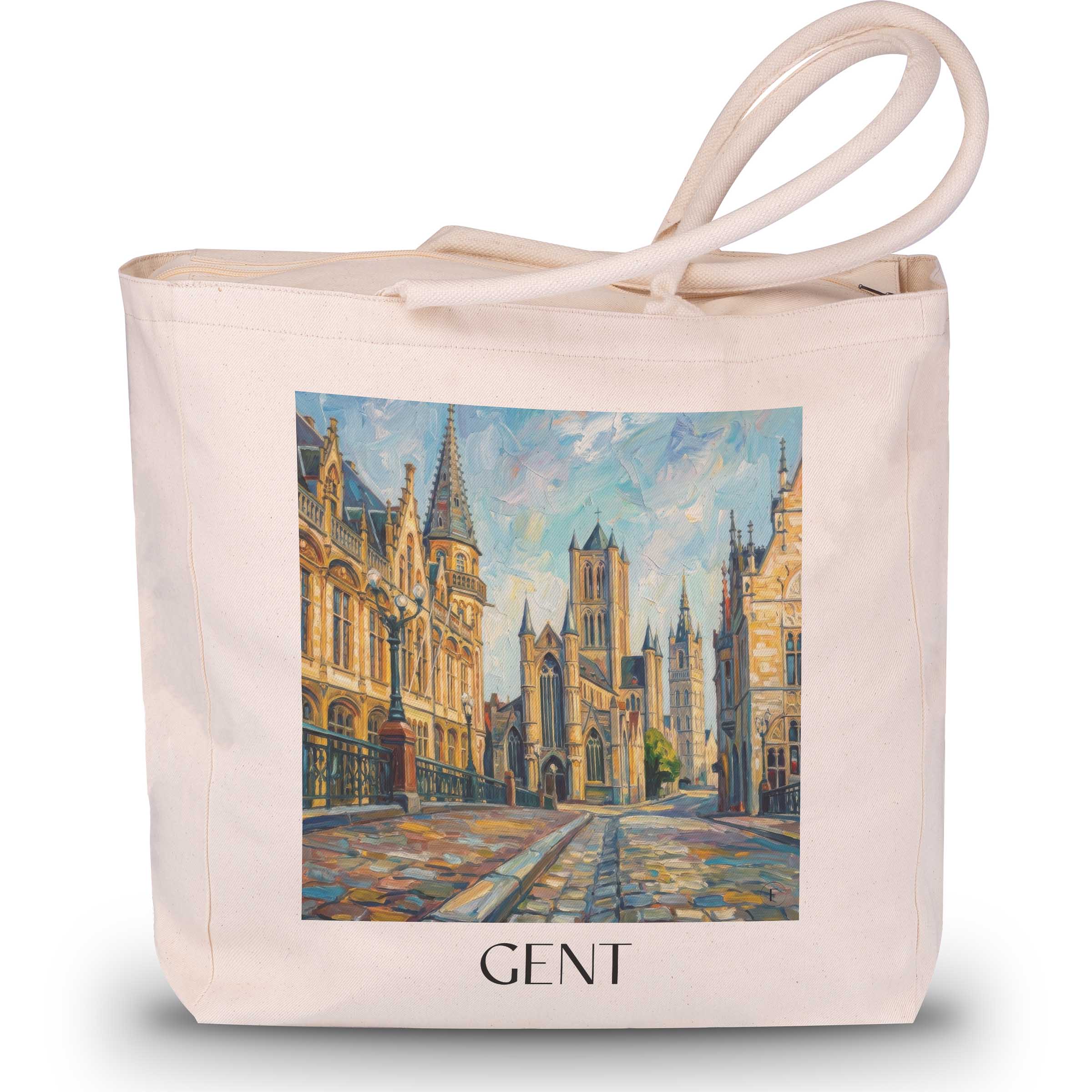 gent-belgien-belgien-einkaufstasche-oil-painting-oelgemaelde