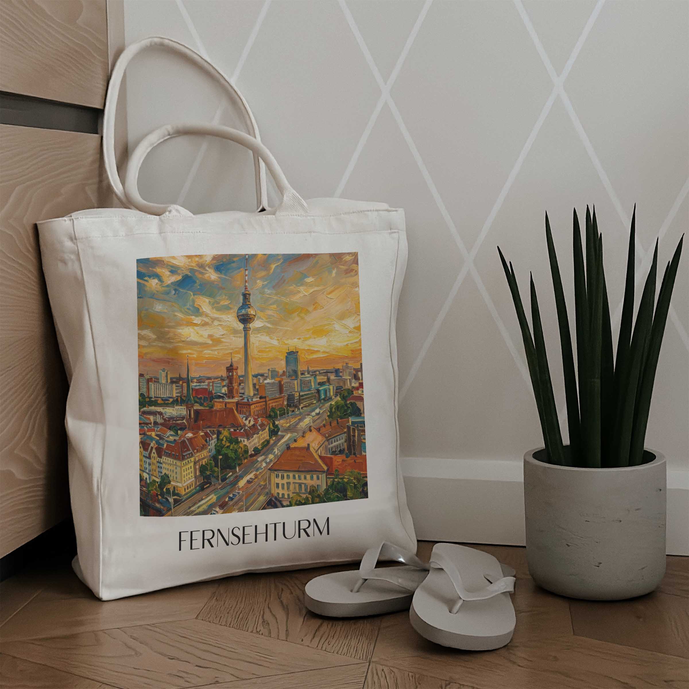 fernsehturm-berlin-deutschland-einkaufstasche-oil-painting-oelgemaelde