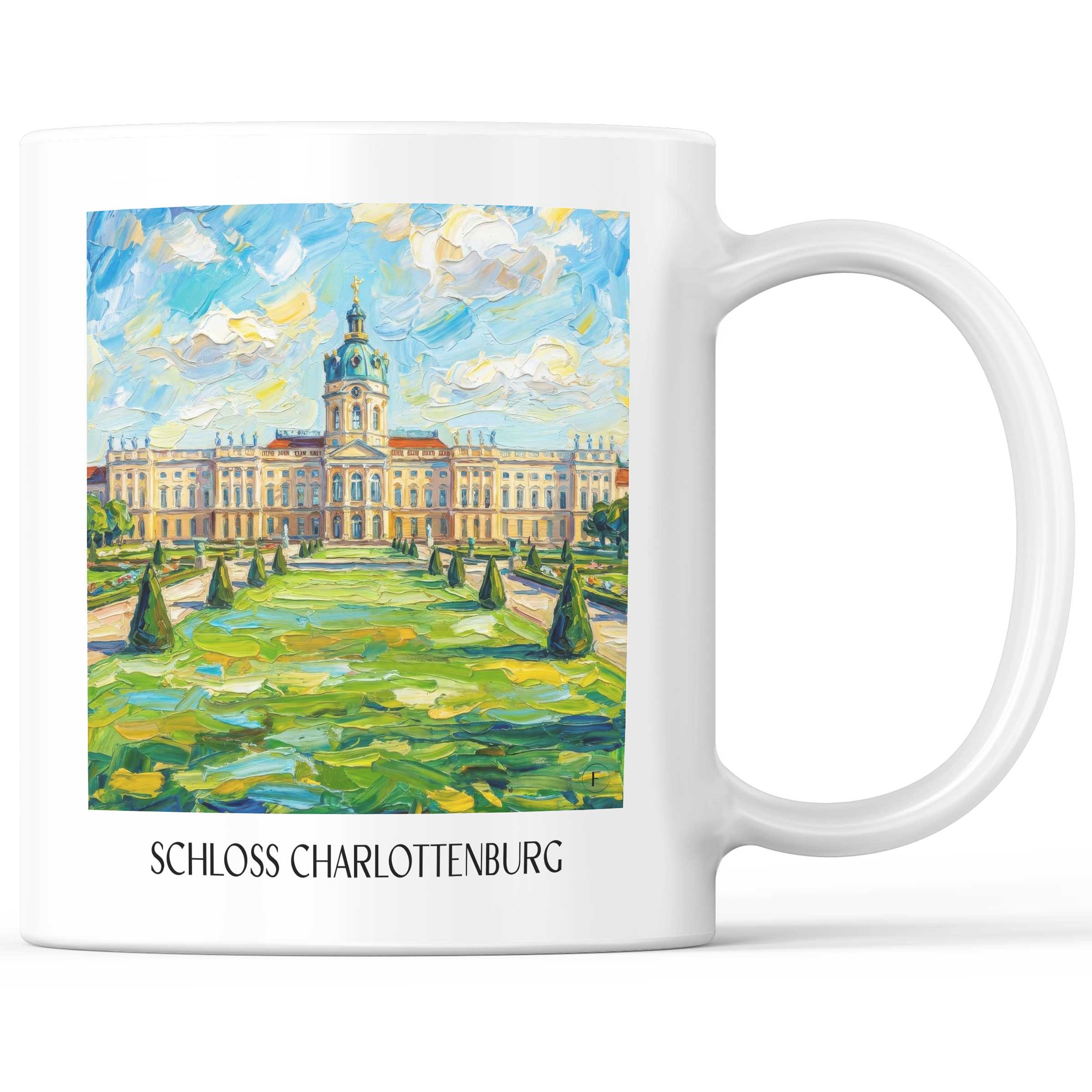 Schloss Charlottenburg Kaffeebecher - Berlin - Deutschland Becher - Kaffeetasse im Ölgemälde Stil