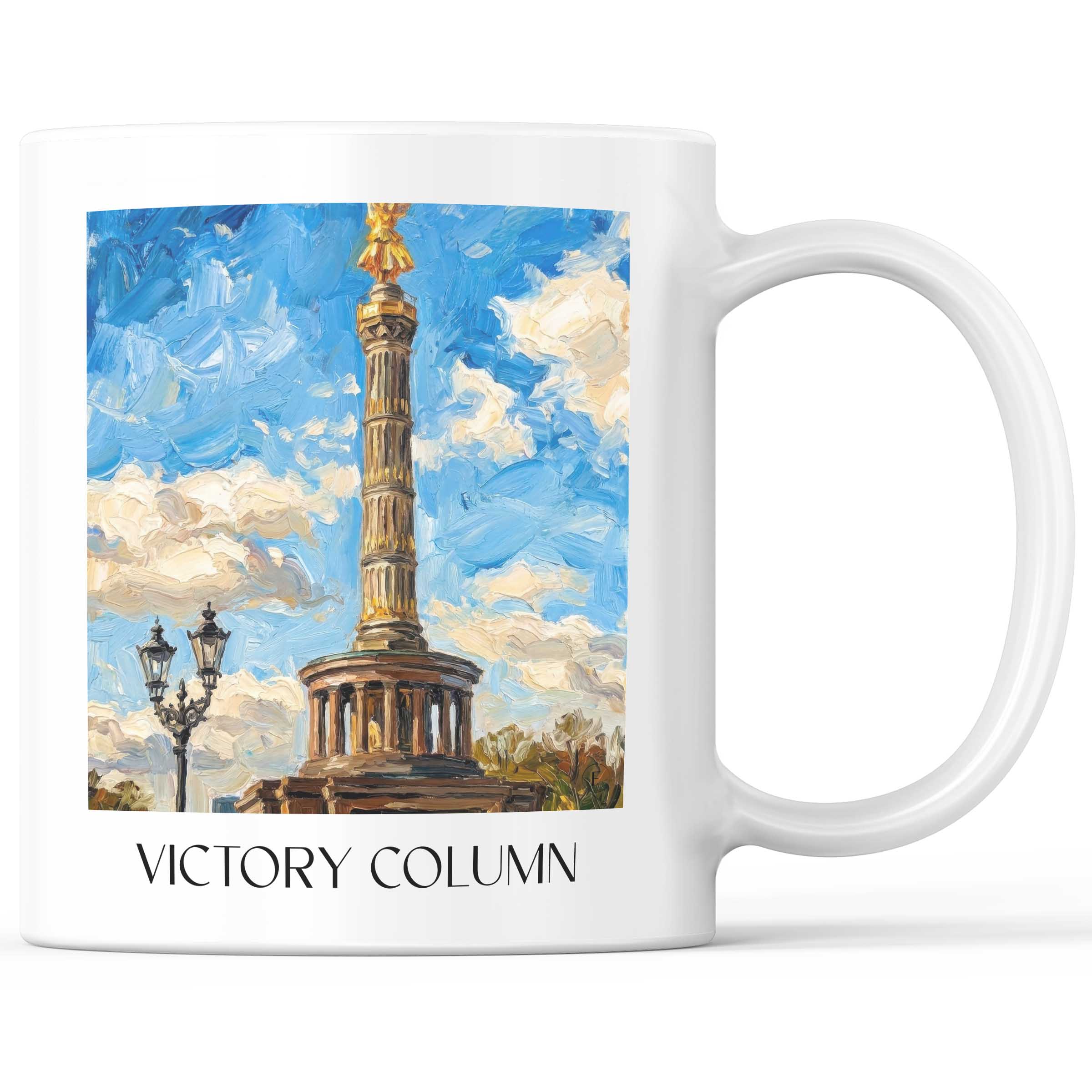 Siegessäule Kaffeebecher - Berlin - Deutschland Becher - Kaffeetasse im Ölgemälde Stil