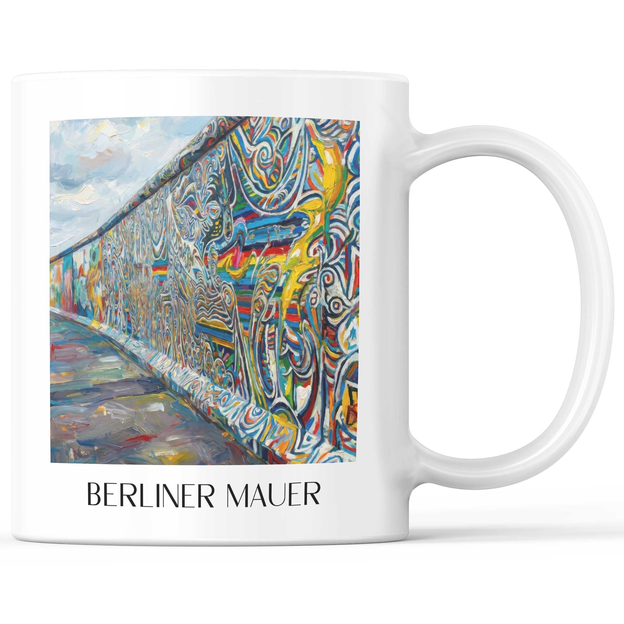 Berliner Mauer Kaffeebecher - Berlin - Deutschland Becher - Kaffeetasse im Ölgemälde Stil