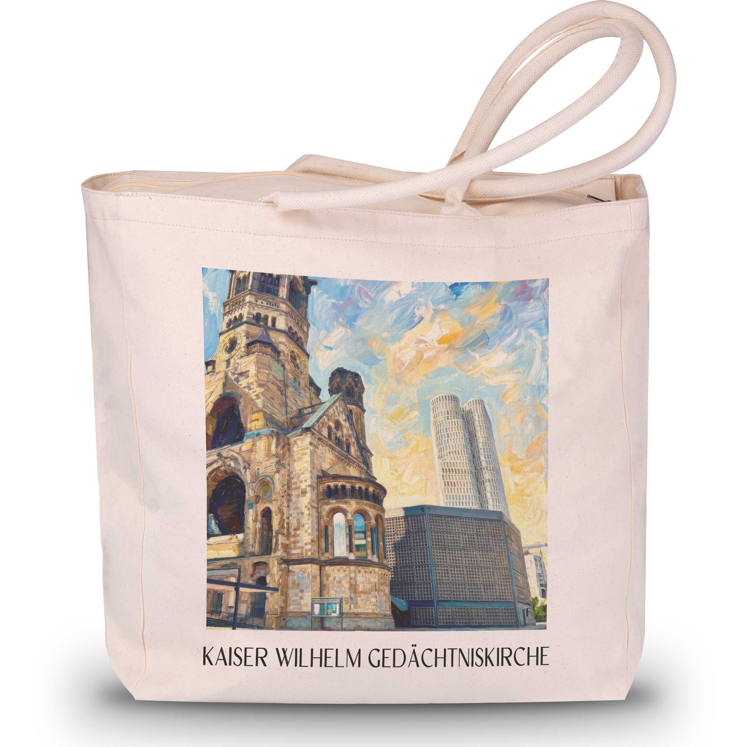 kaiser-wilhelm-gedächtniskirche-berlin-deutschland-einkaufstasche-oil-painting-oelgemaelde