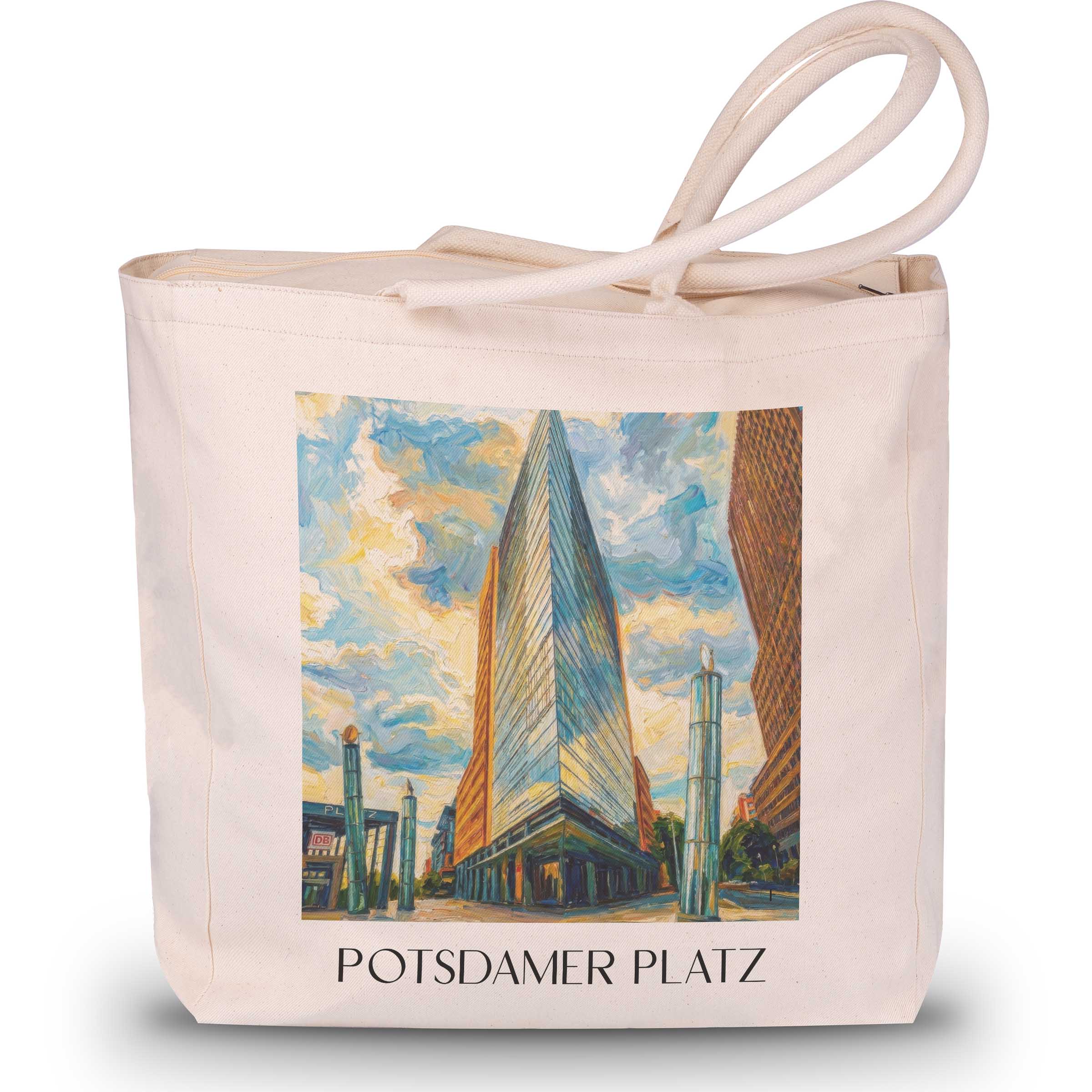 potsdamer-platz-berlin-deutschland-einkaufstasche-oil-painting-oelgemaelde