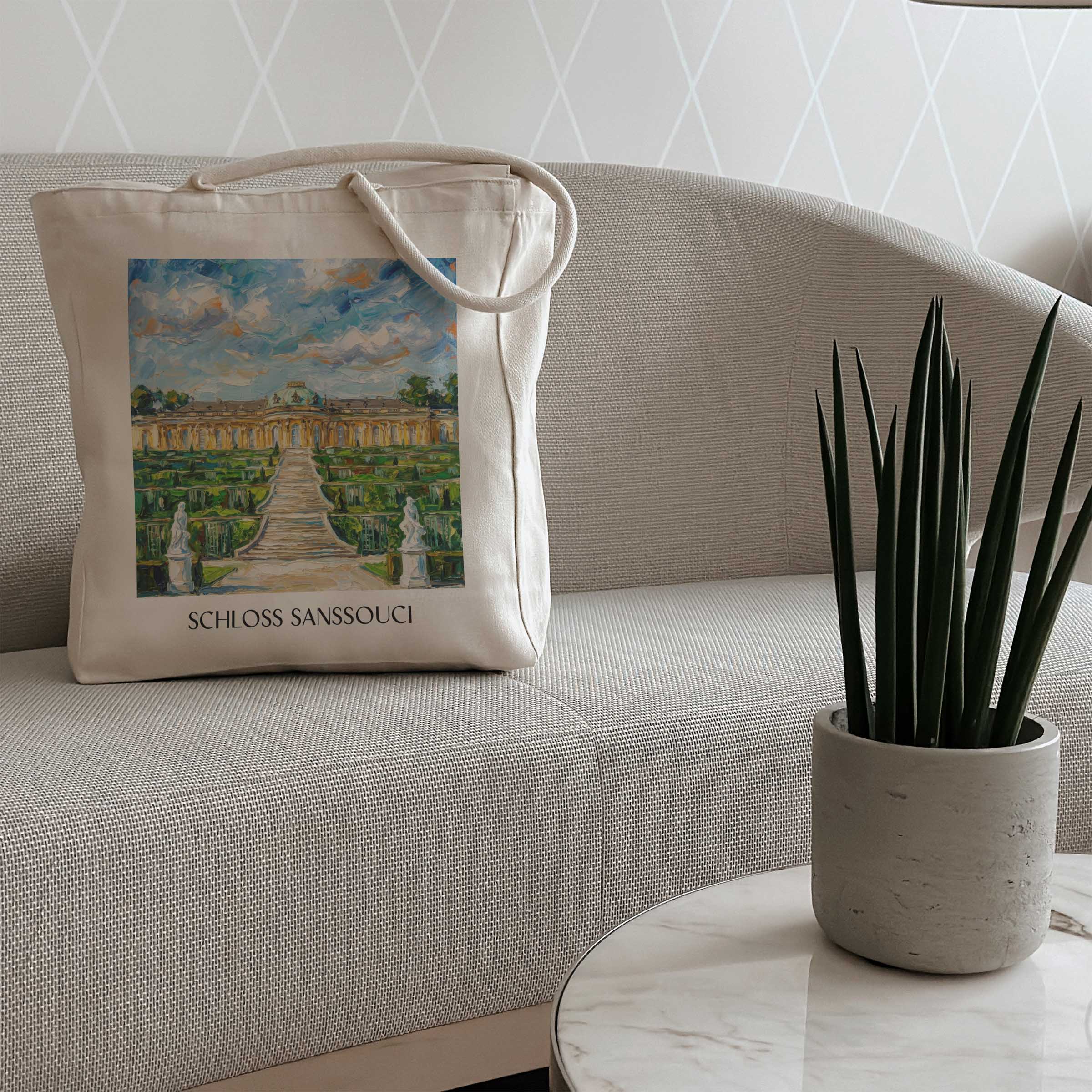 schloss-sanssouci-potsdam-deutschland-einkaufstasche-oil-painting-oelgemaelde