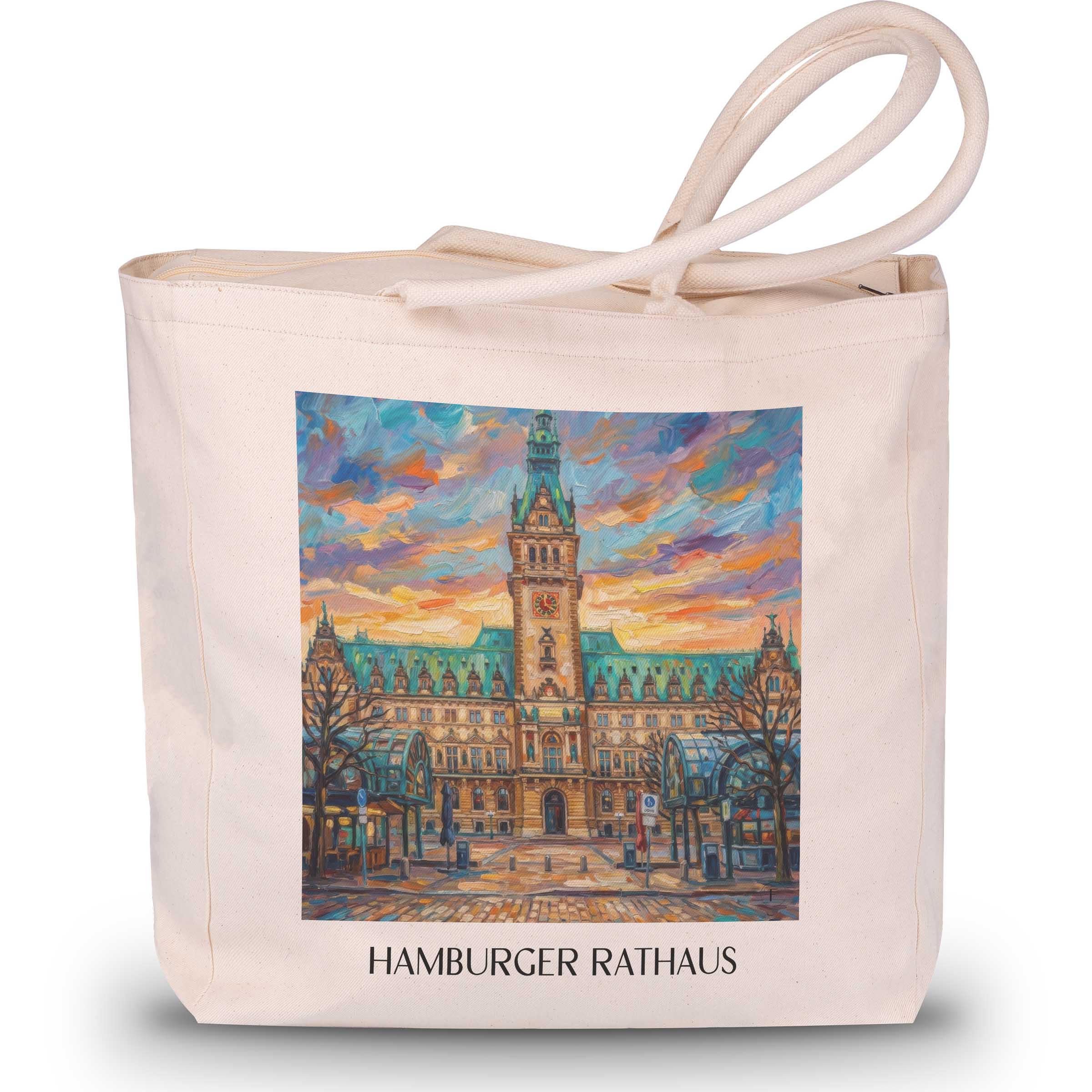rathaus-hamburg-deutschland-einkaufstasche-oil-painting-oelgemaelde