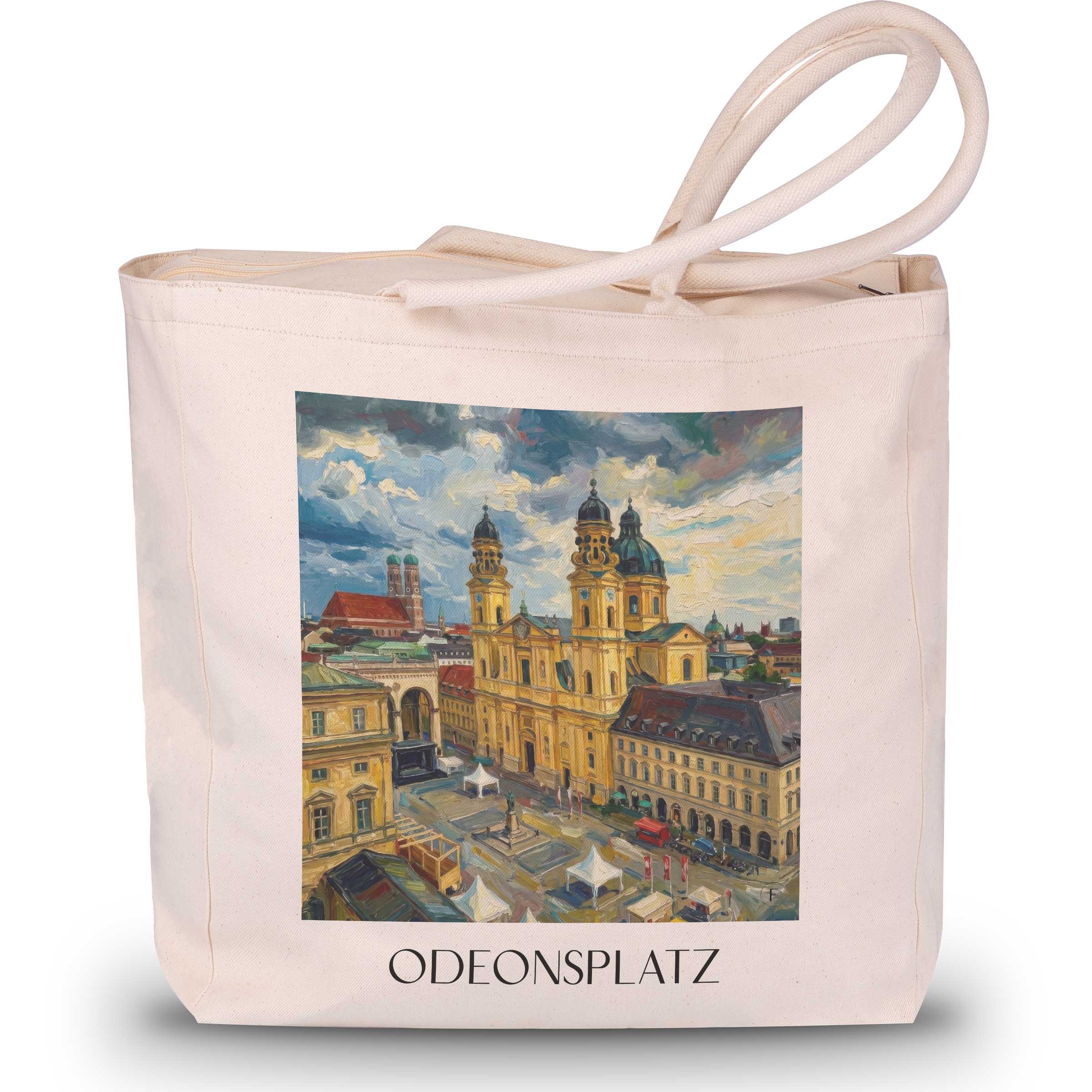 Odeonsplatz Shopping Tasche - München - Deutschland Tote Bag - Einkaufstasche im Ölgemälde Stil