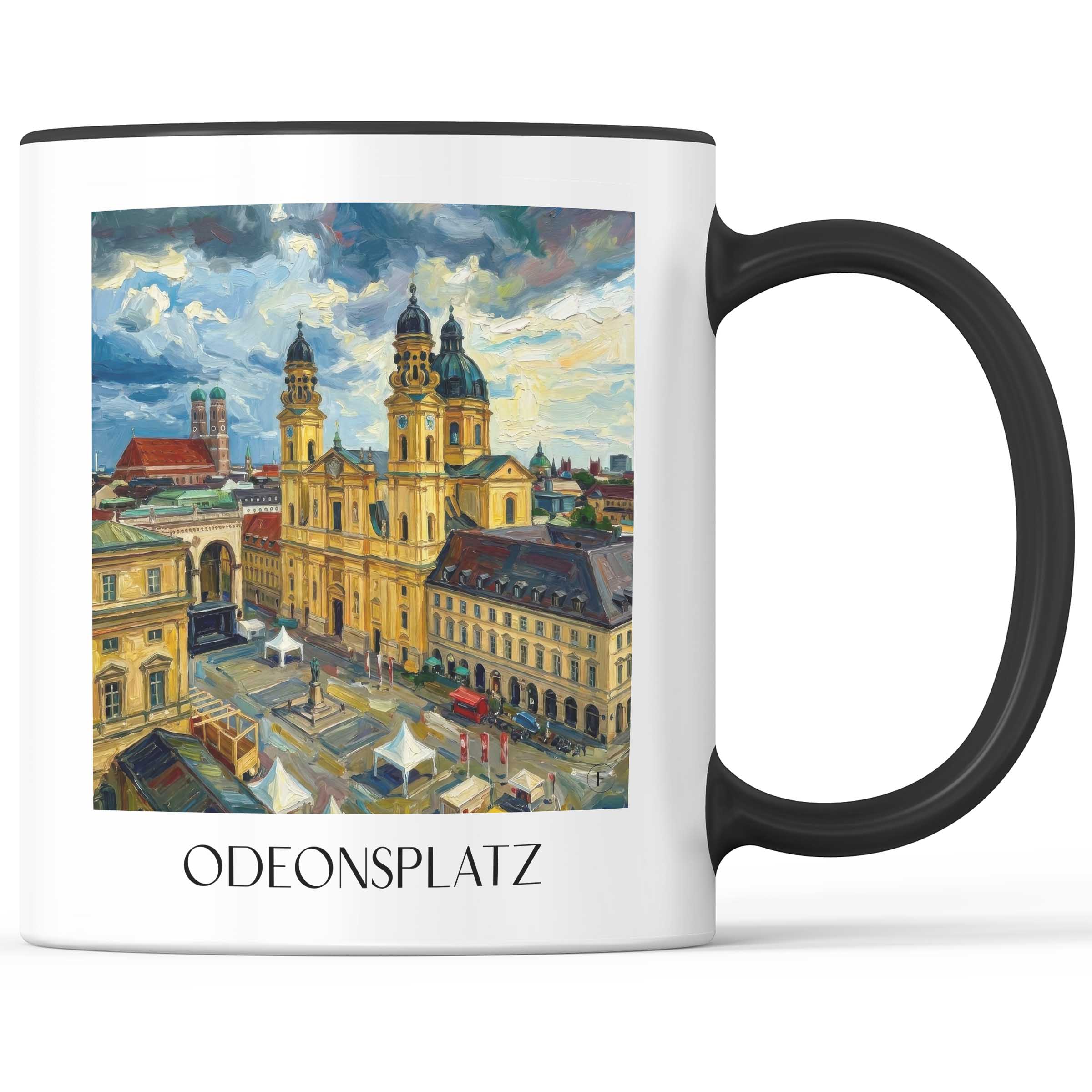 Odeonsplatz Kaffeebecher - München - Deutschland Becher - Kaffeetasse im Ölgemälde Stil