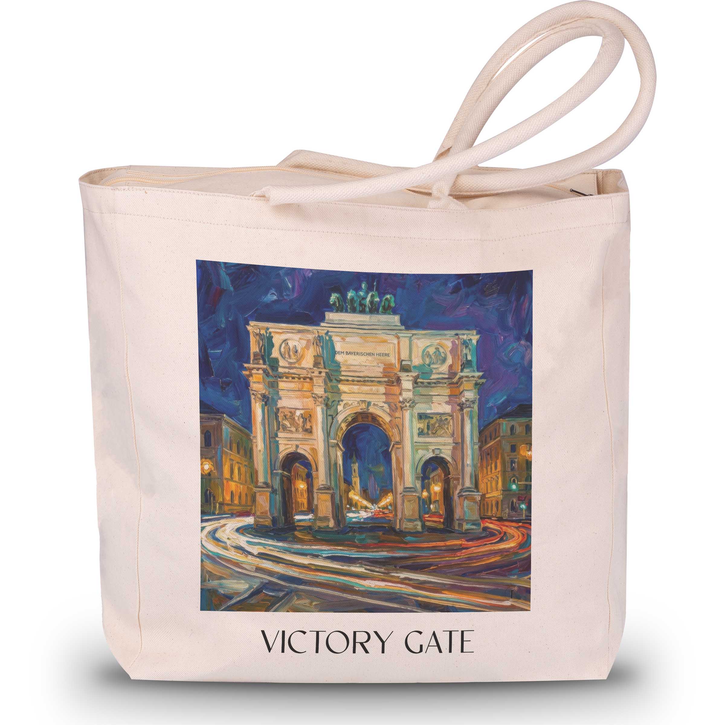 Siegestor Shopping Tasche - München - Deutschland Tote Bag - Einkaufstasche im Ölgemälde Stil