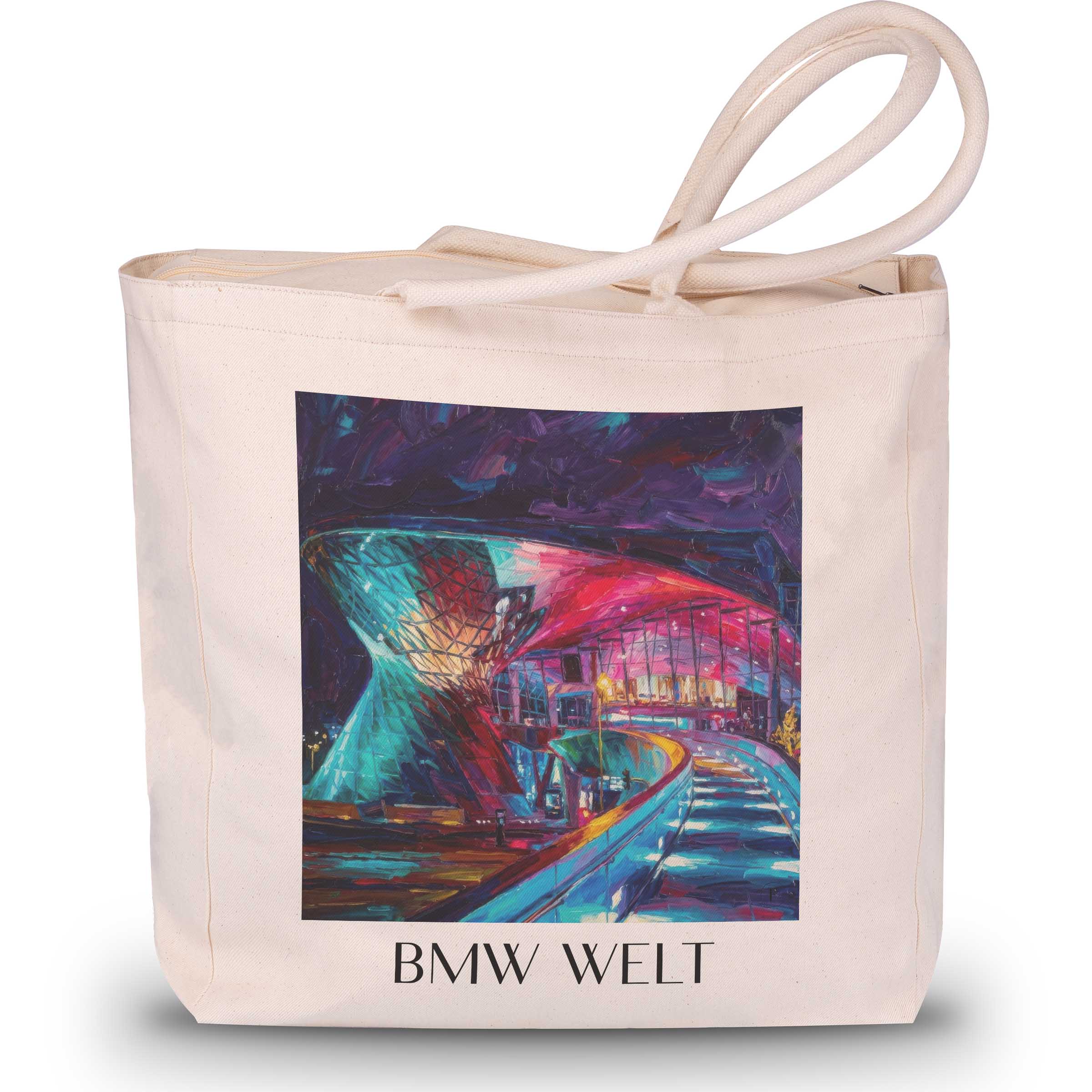 BMW Welt Shopping Tasche - München - Deutschland Tote Bag - Einkaufstasche im Ölgemälde Stil