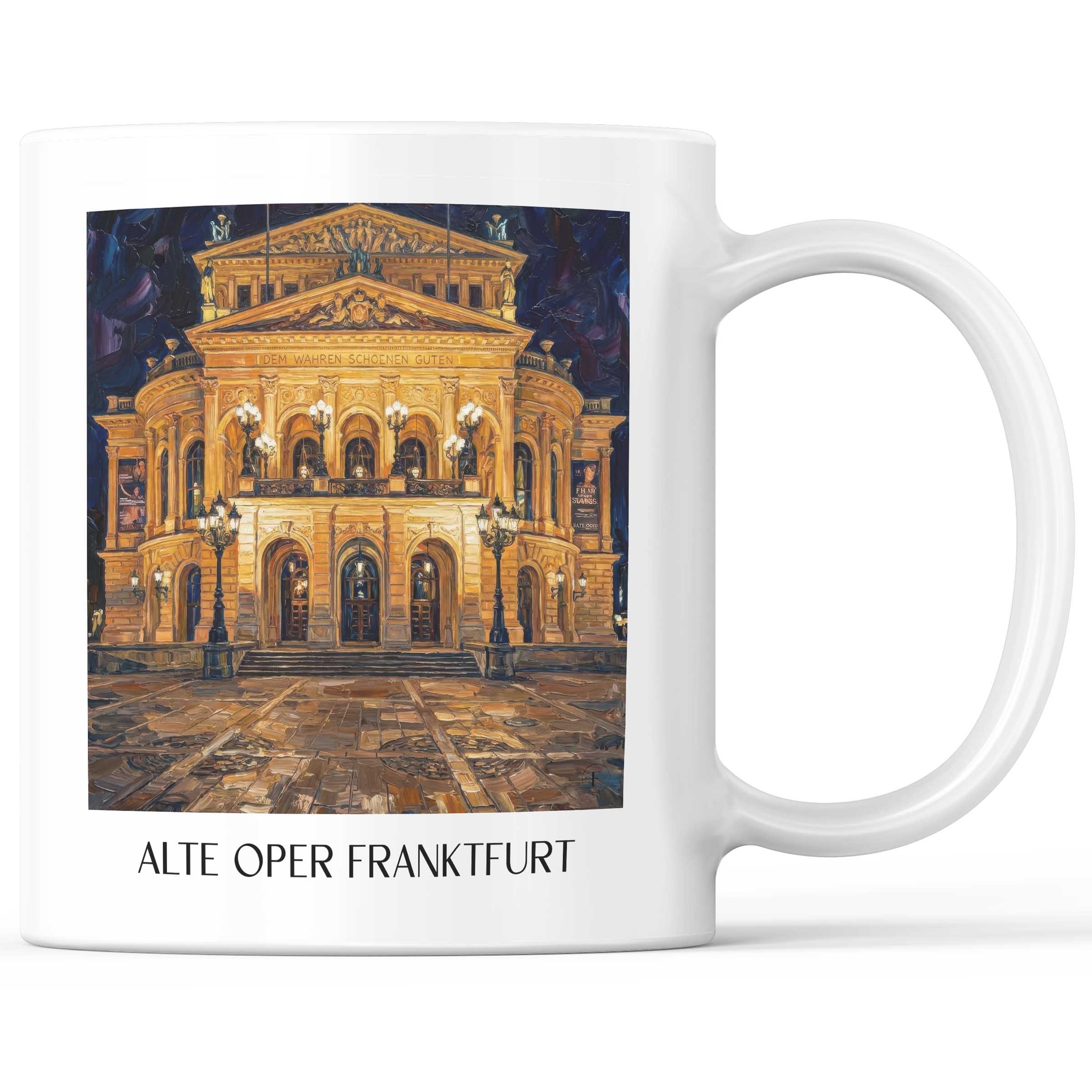 Alte Oper Kaffeebecher - Frankfurt - Deutschland Becher - Kaffeetasse im Ölgemälde Stil