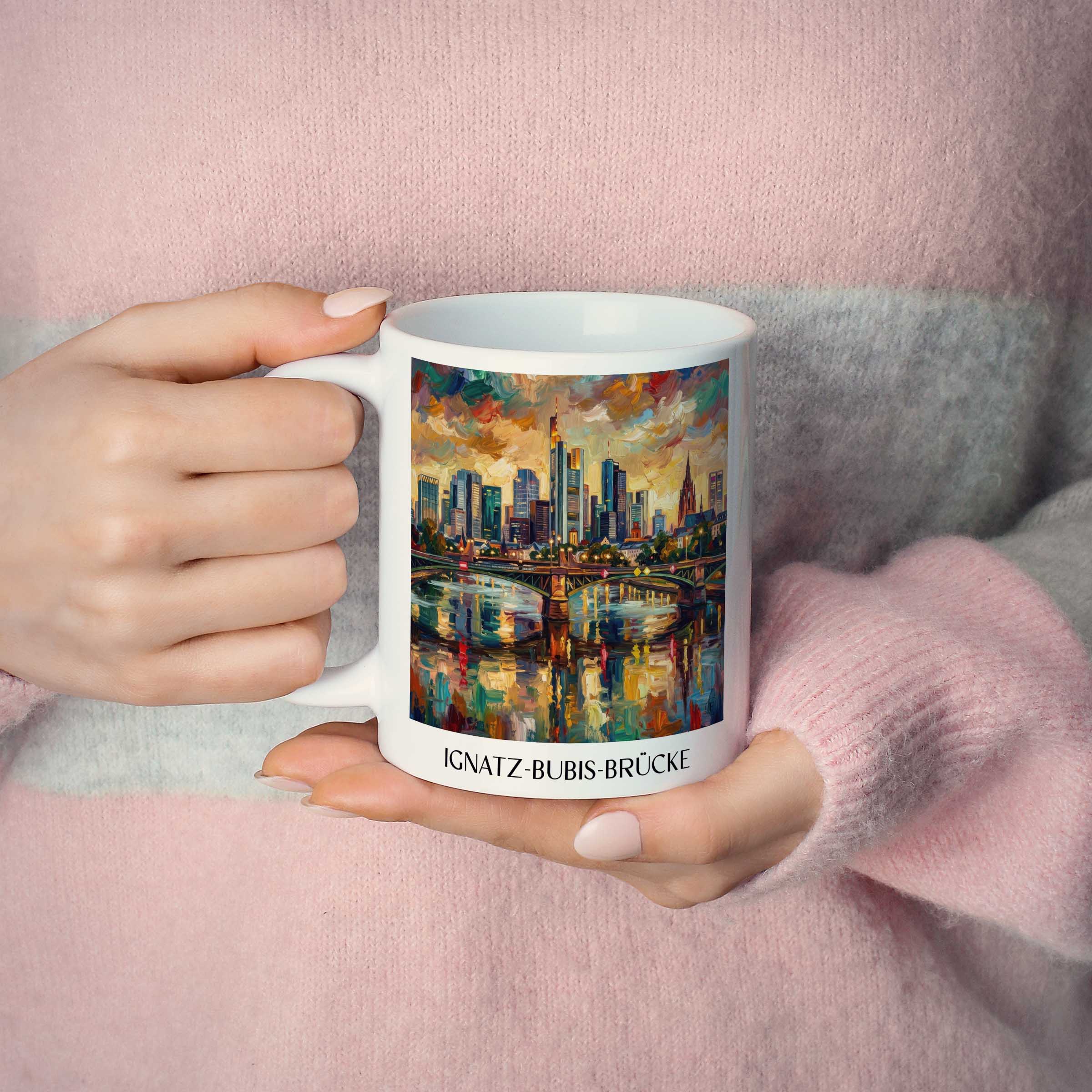 ignatz-bubis-brücke-frankfurt-deutschland-kaffeebecher-oil-painting-oelgemaelde