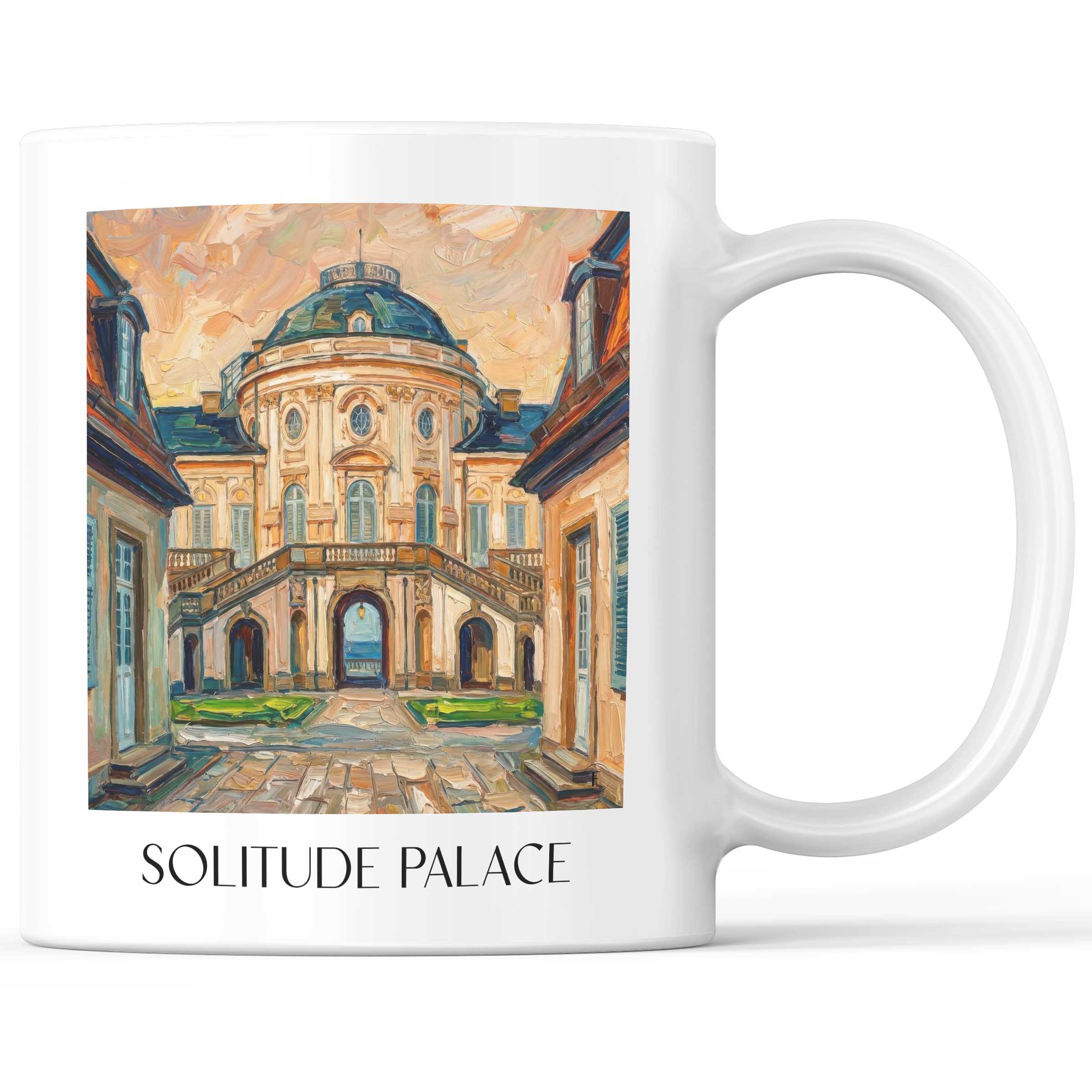 Schloss Solitude Kaffeebecher - Stuttgart - Deutschland Becher - Kaffeetasse im Ölgemälde Stil