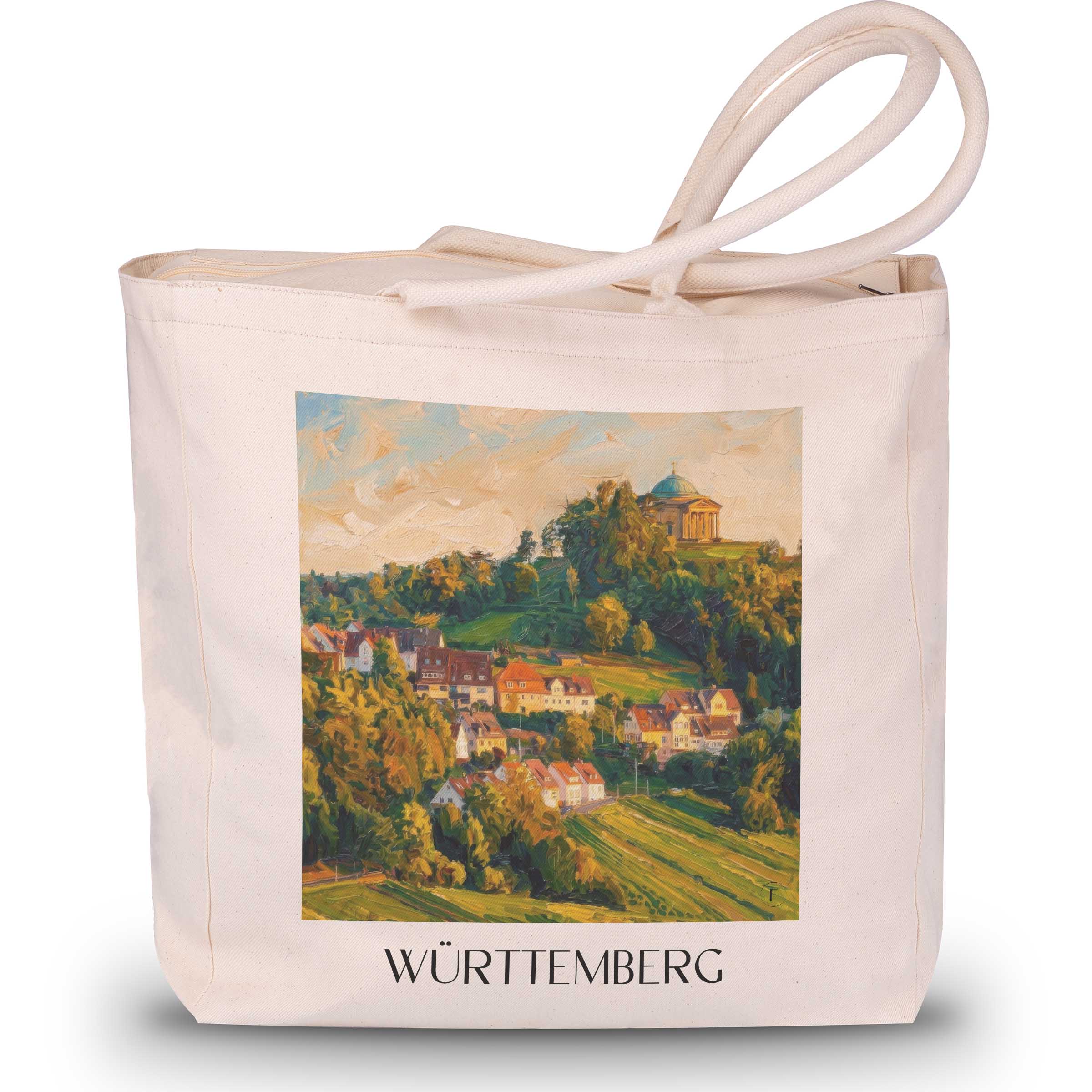 württemberg-stuttgart-deutschland-einkaufstasche-oil-painting-oelgemaelde