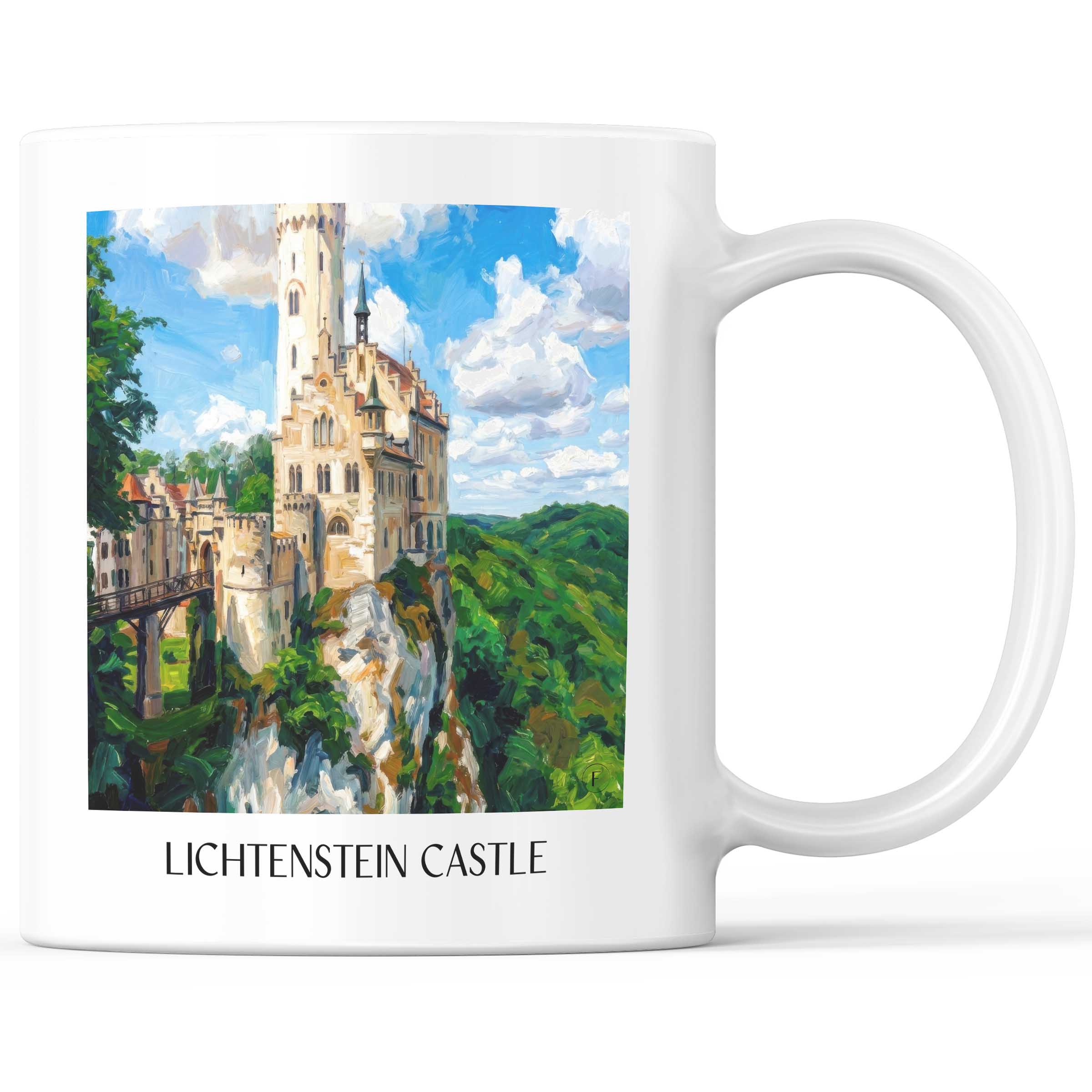 Schloss Lichtenstein Kaffeebecher - Reutlingen - Deutschland Becher - Kaffeetasse im Ölgemälde Stil