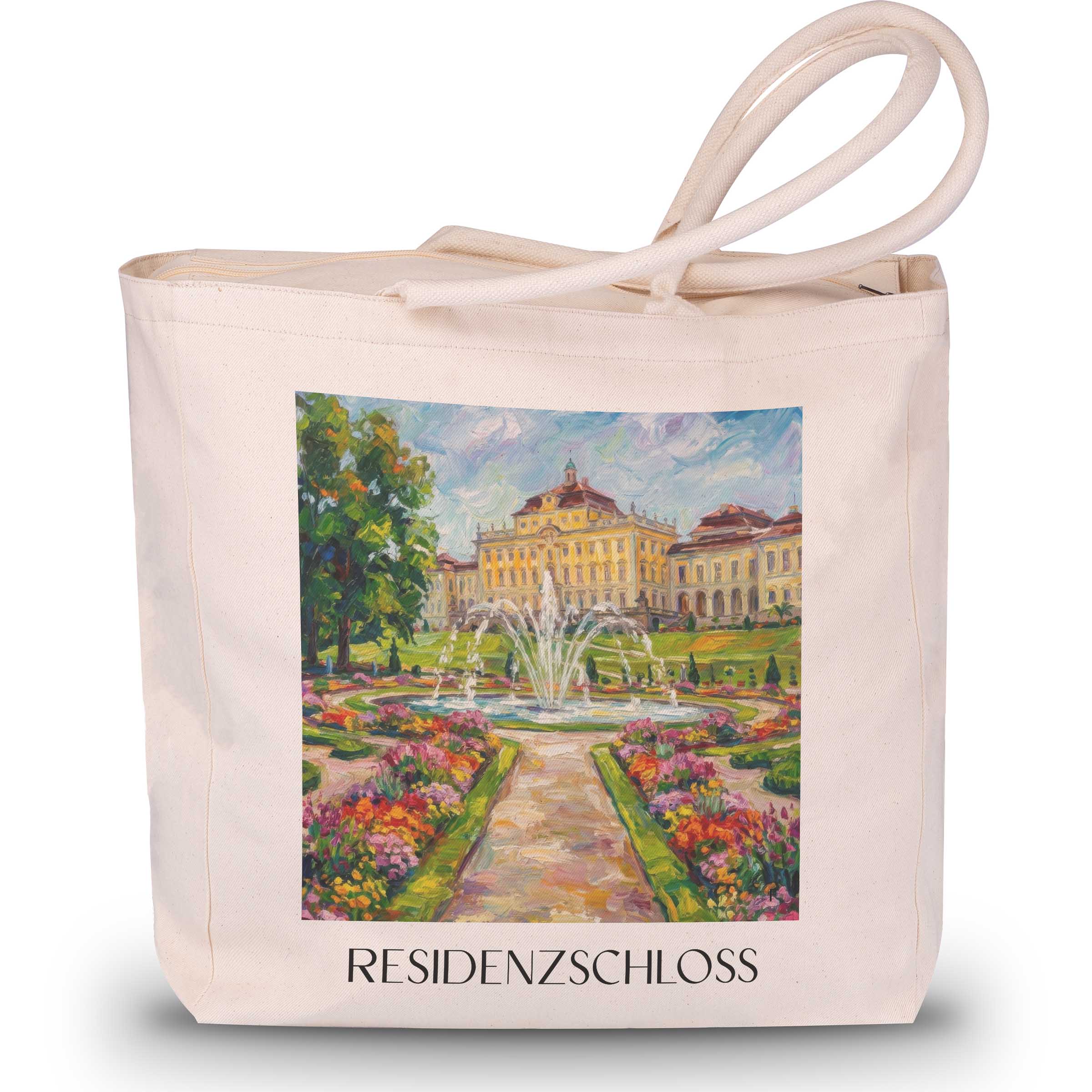 residenzschloss-ludwigsburg-deutschland-einkaufstasche-oil-painting-oelgemaelde