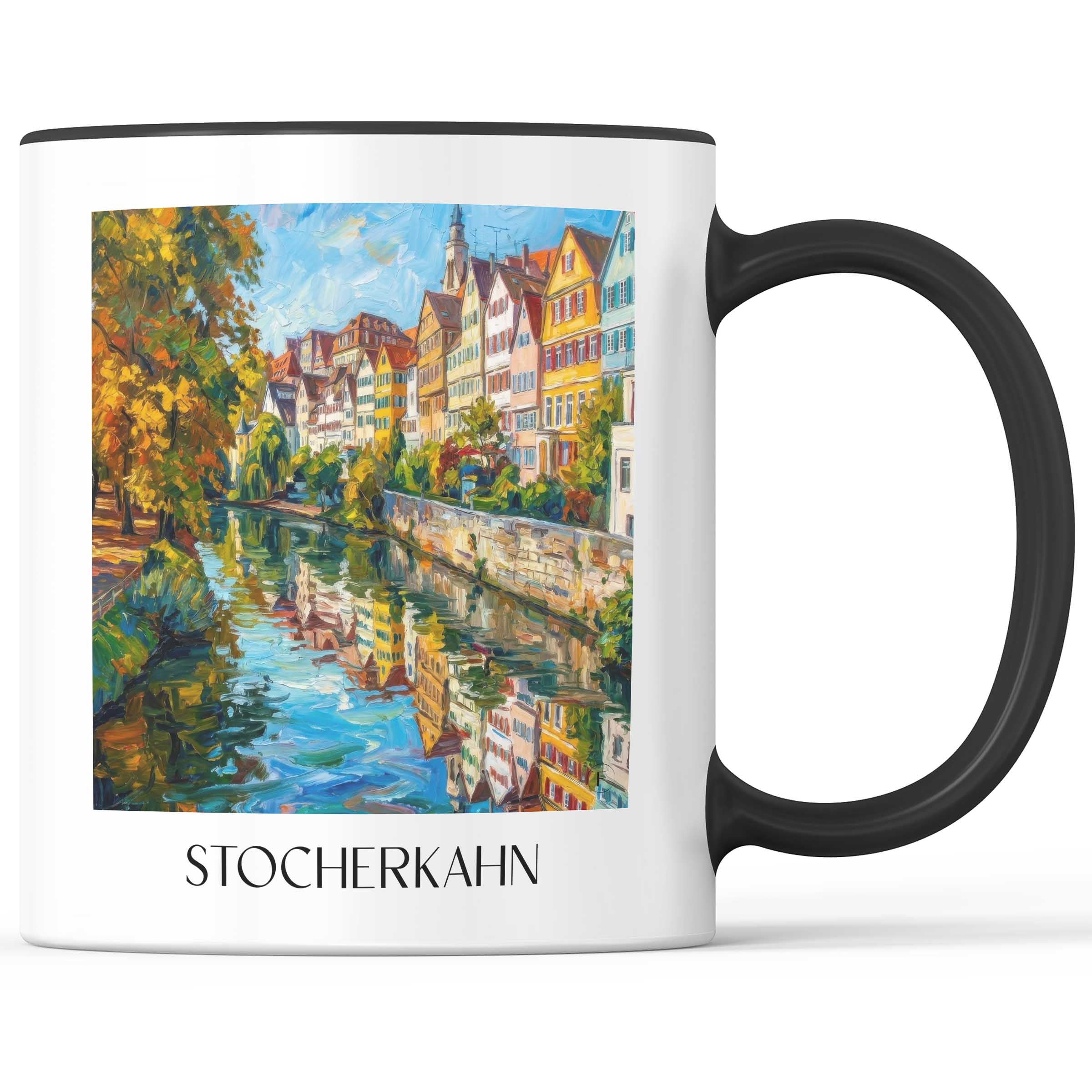 stocherkahn-tübingen-deutschland-kaffeebecher-oil-painting-oelgemaelde