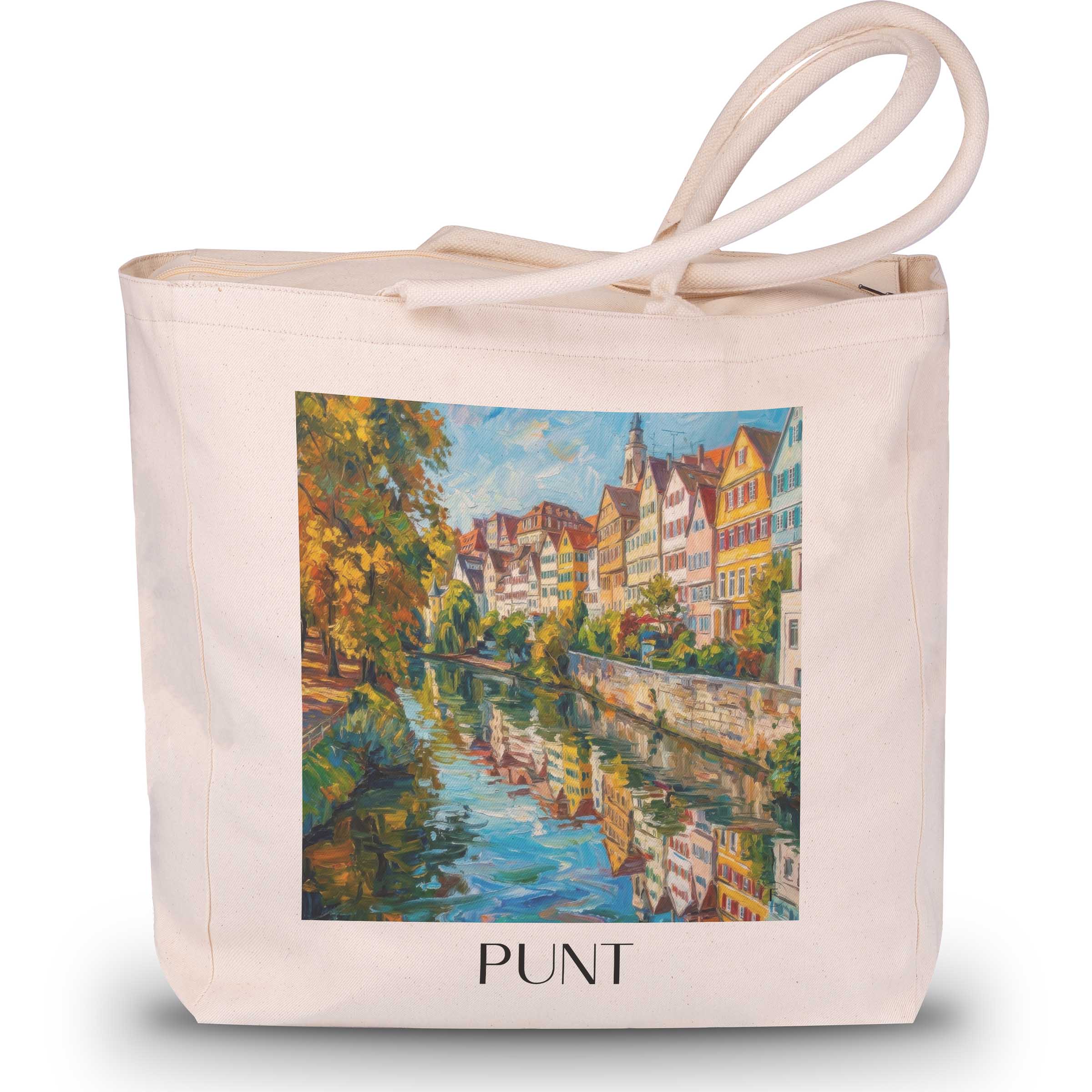 Stocherkahn Shopping Tasche - Tübingen - Deutschland Tote Bag - Einkaufstasche im Ölgemälde Stil