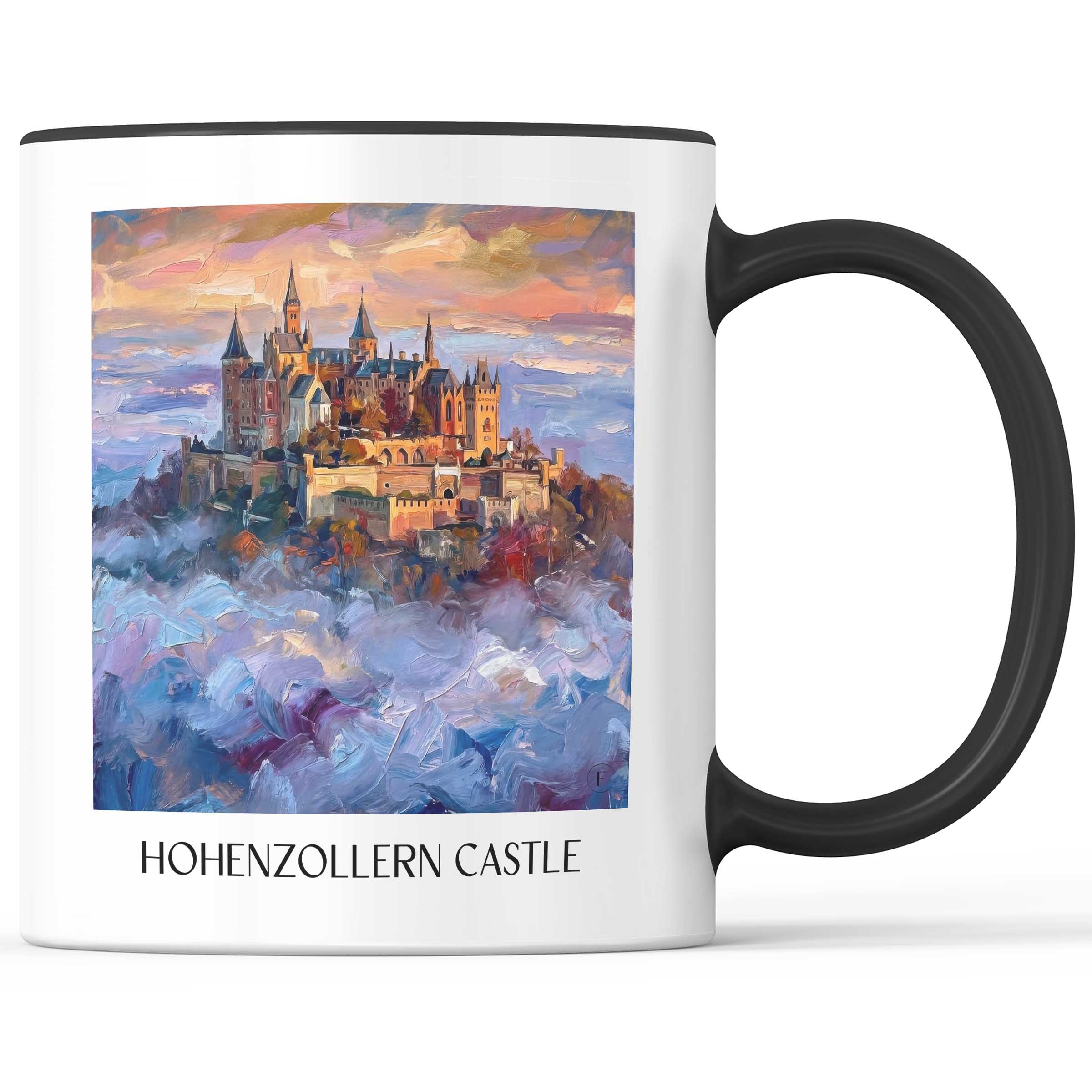 Burg Hohenzollern Kaffeebecher - Schwäbische Alb - Deutschland Becher - Kaffeetasse im Ölgemälde Stil