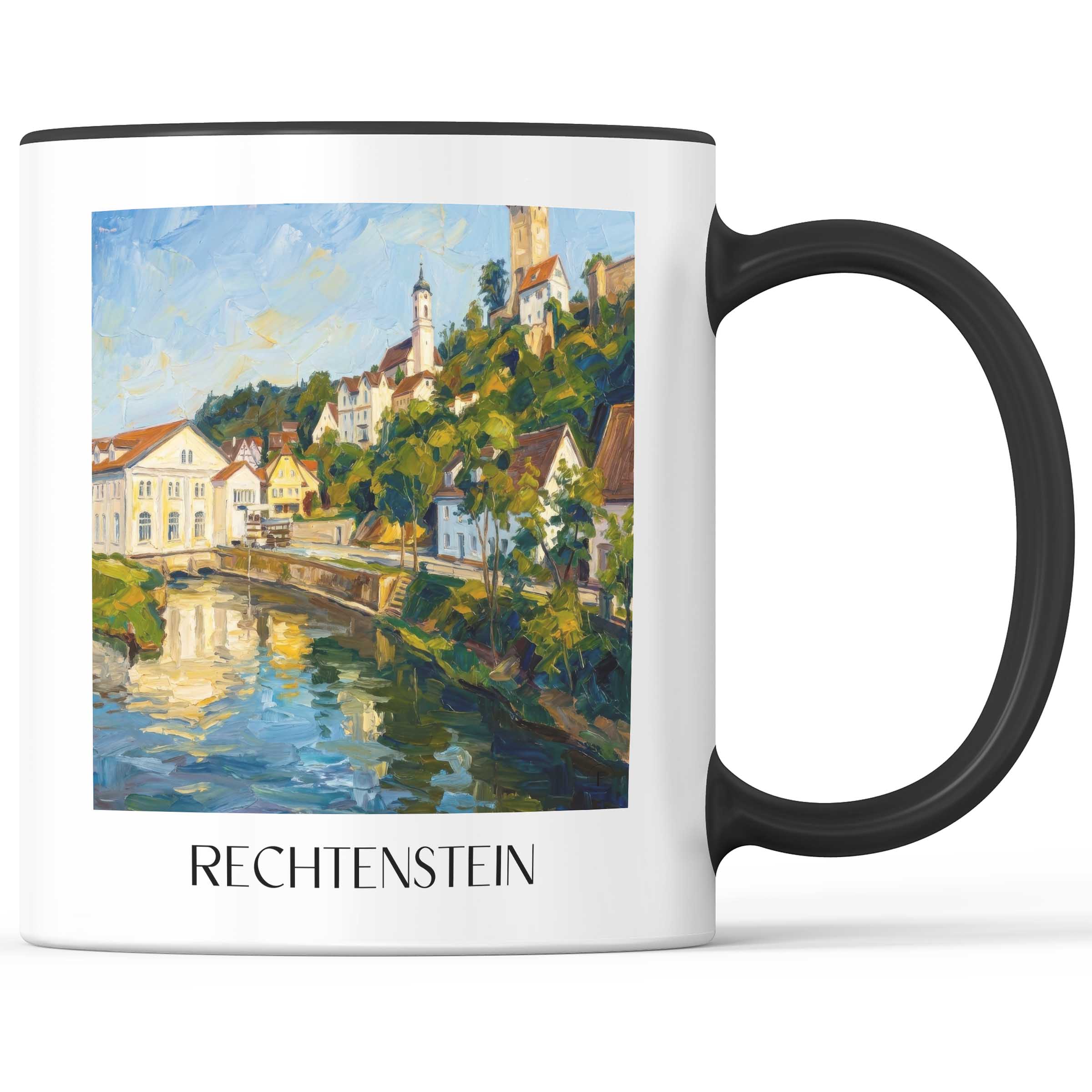 Rechtenstein - Deutschland Becher - Kaffeetasse im Ölgemälde Stil