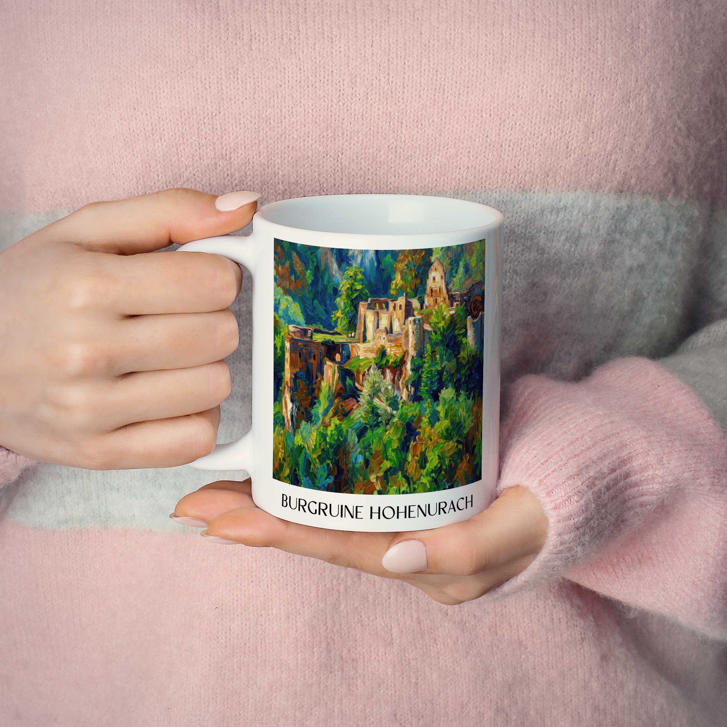 burgruine-hohenurach-schwäbische-alb-deutschland-kaffeebecher-oil-painting-oelgemaelde