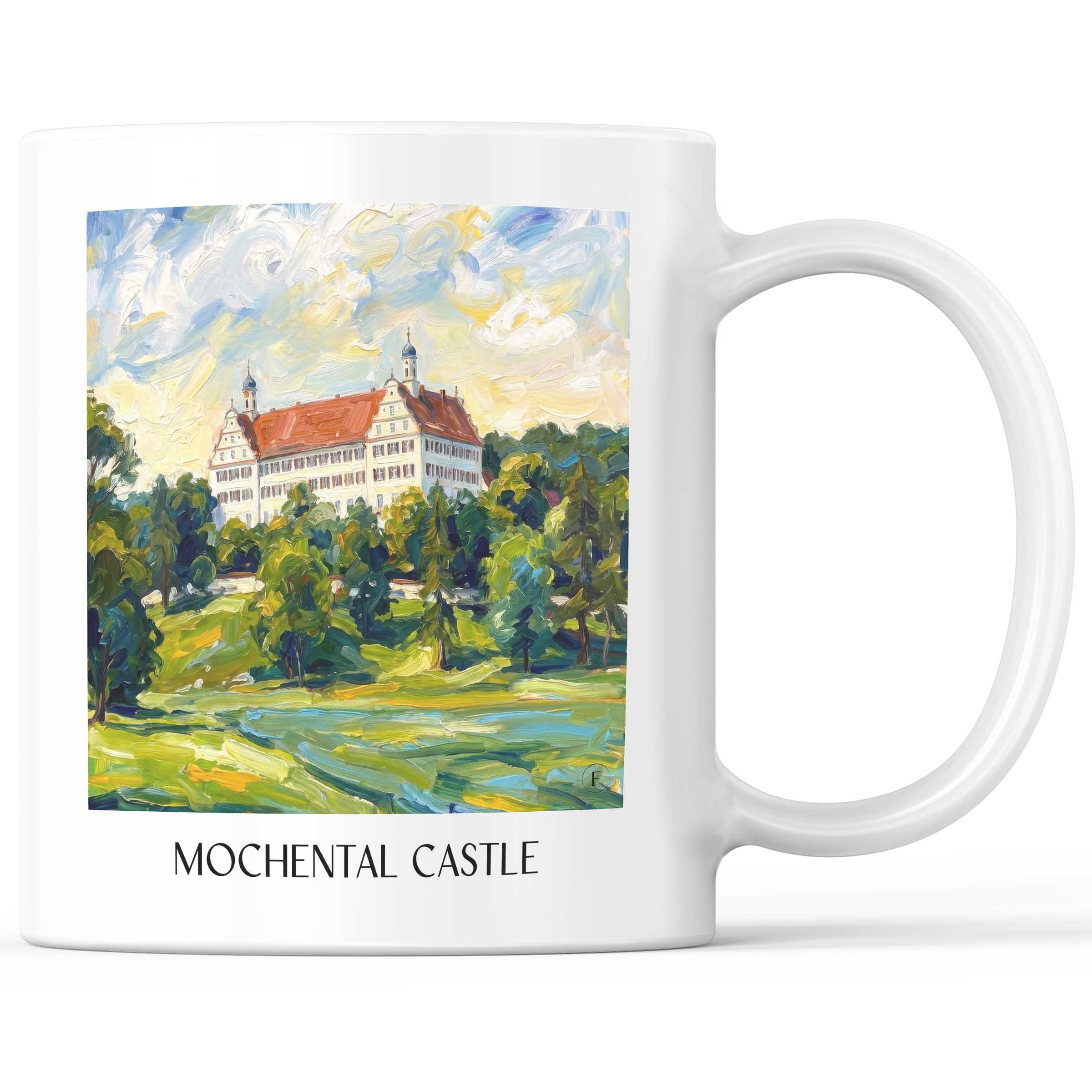 Schloss Mochental Kaffeebecher - Schwäbische Alb - Deutschland Becher - Kaffeetasse im Ölgemälde Stil
