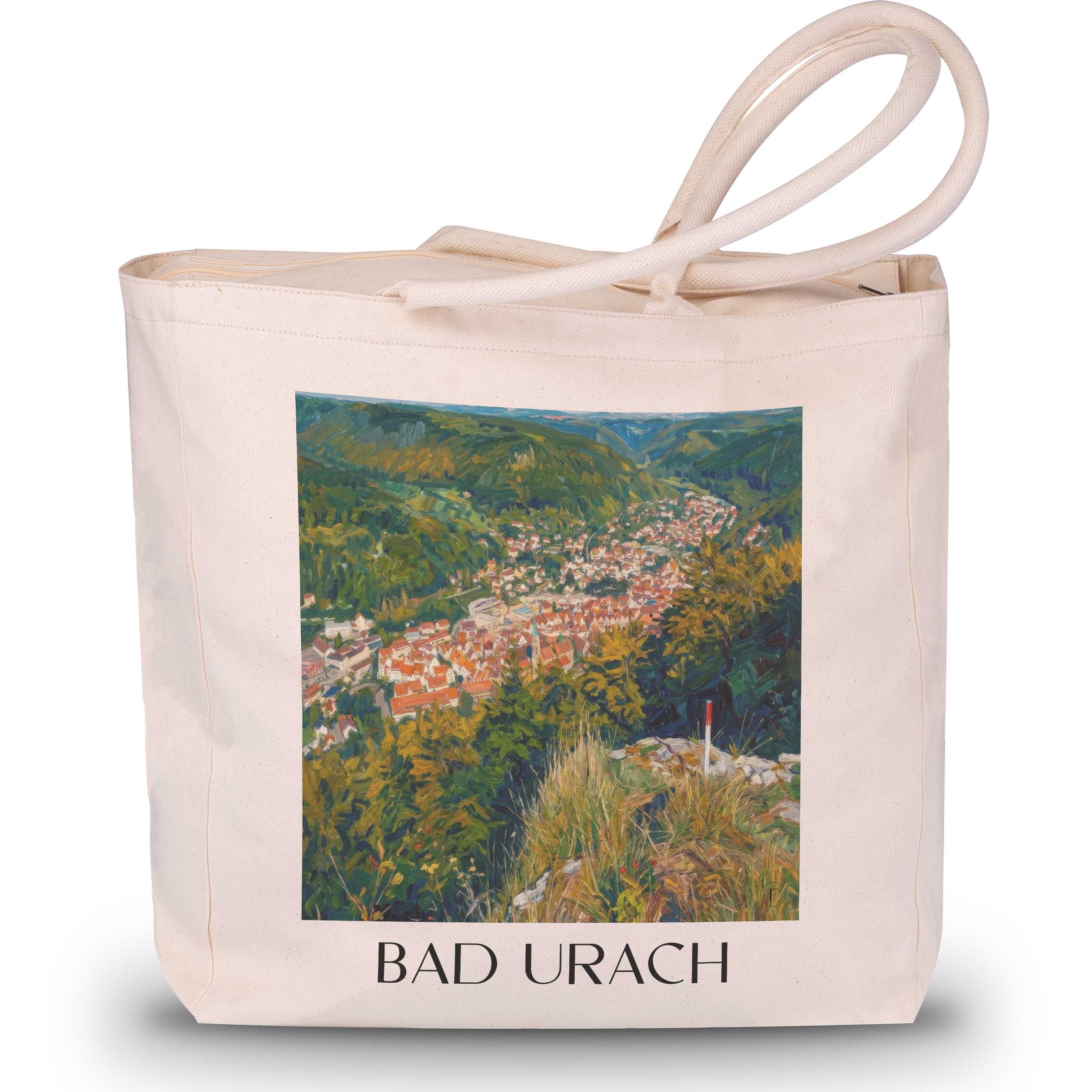 bad-urach-deutschland-einkaufstasche-oil-painting-oelgemaelde