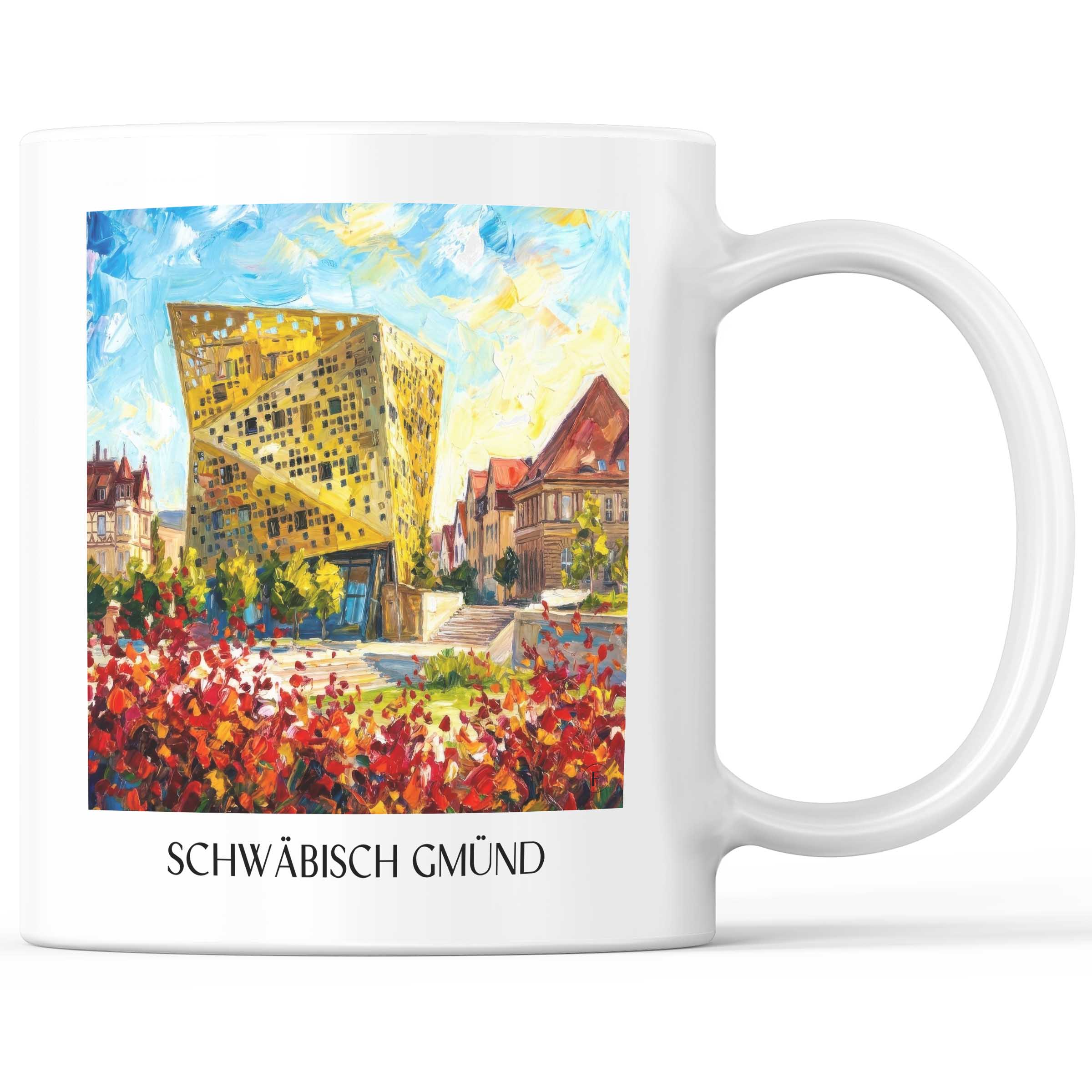 Schwäbisch Gmünd - Deutschland Becher - Kaffeetasse im Ölgemälde Stil