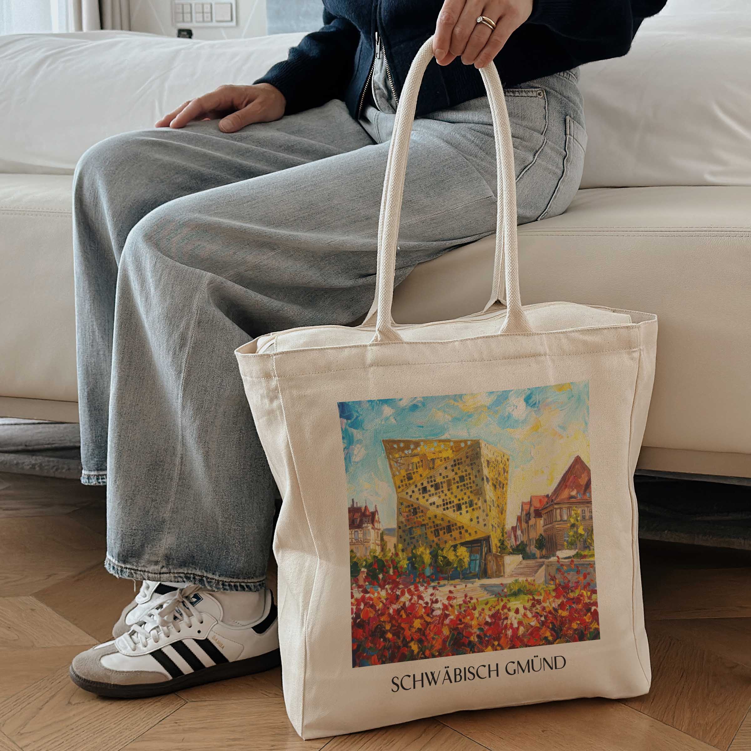 schwäbisch-gmünd-deutschland-einkaufstasche-oil-painting-oelgemaelde