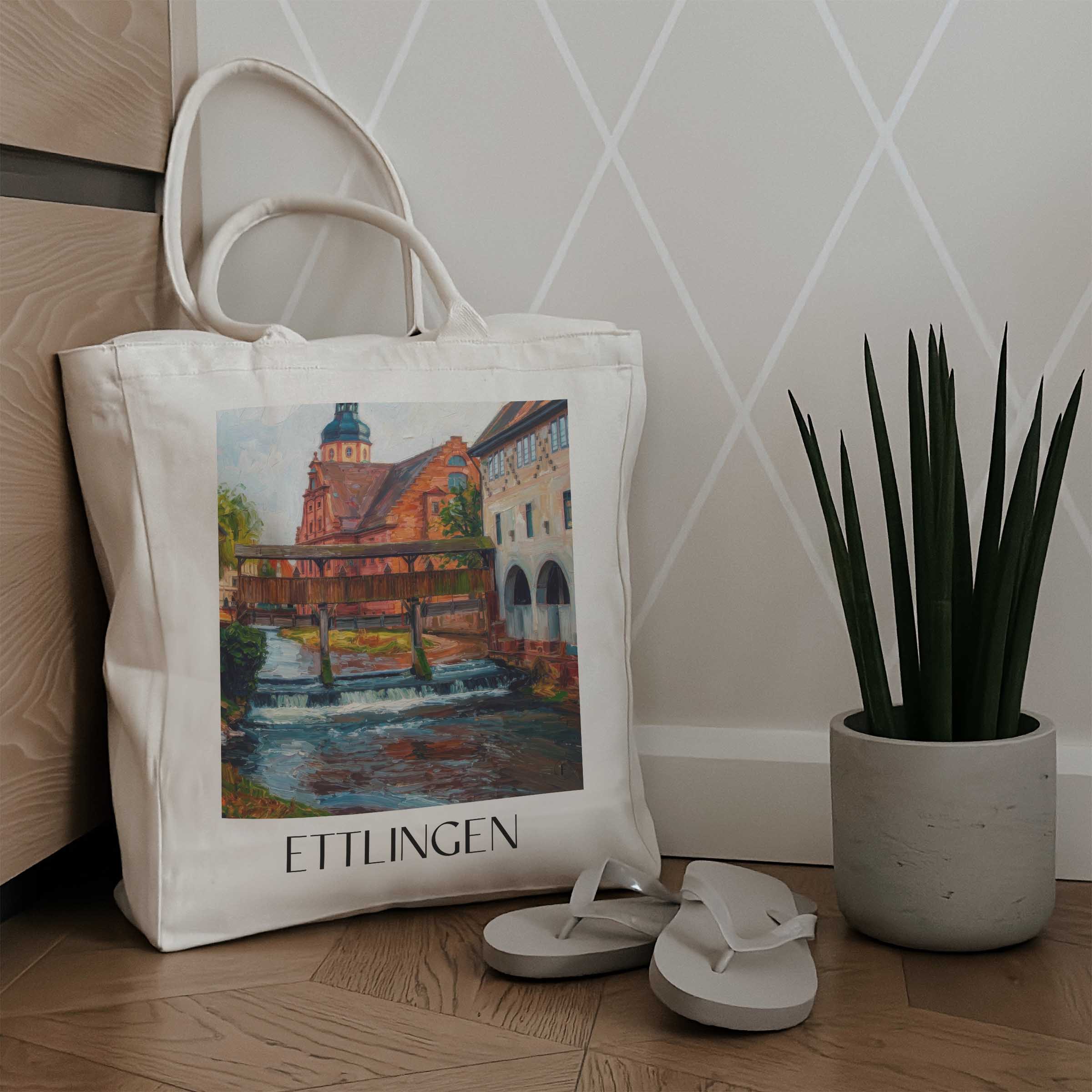 ettlingen-deutschland-einkaufstasche-oil-painting-oelgemaelde
