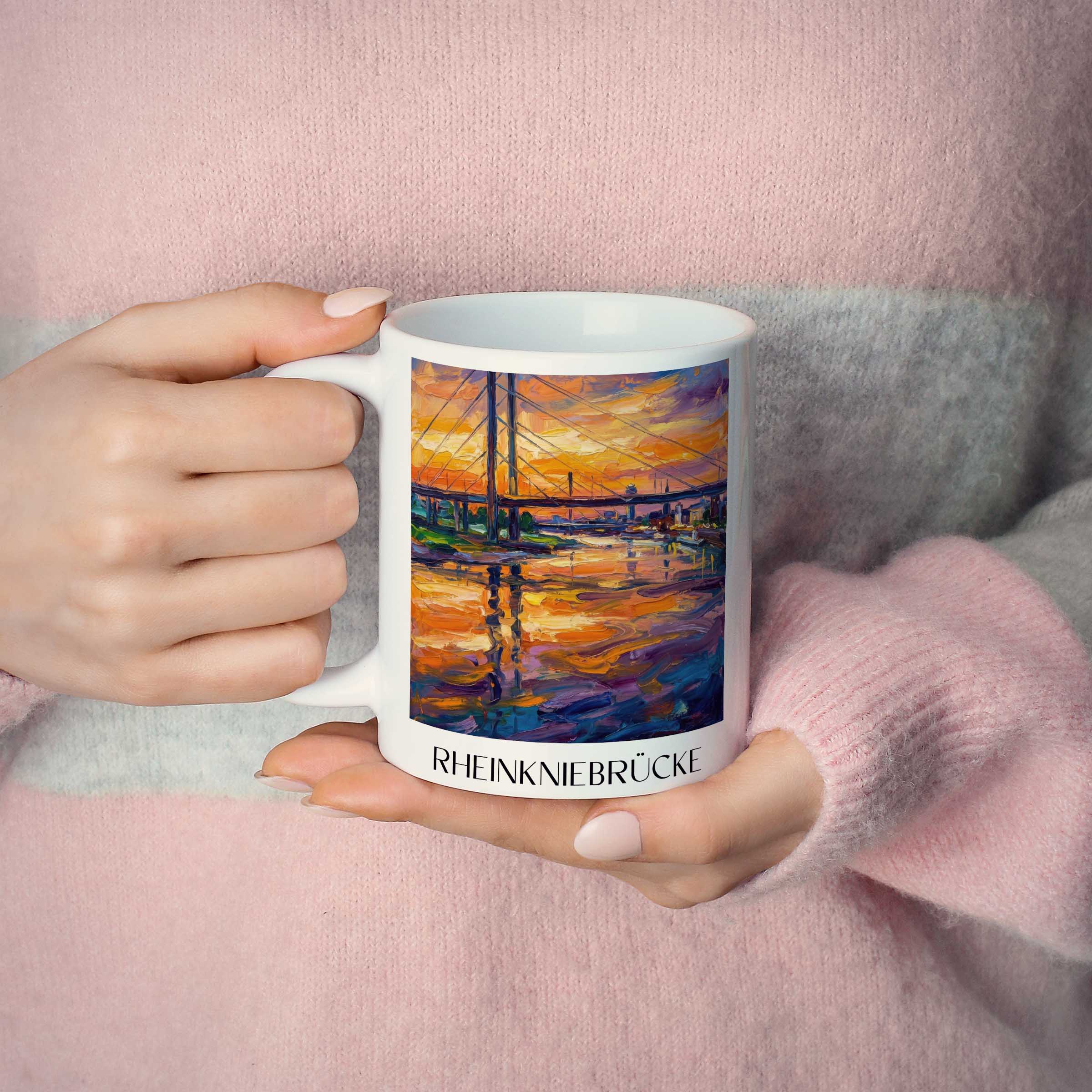 rheinkniebrücke-düsseldorf-deutschland-kaffeebecher-oil-painting-oelgemaelde