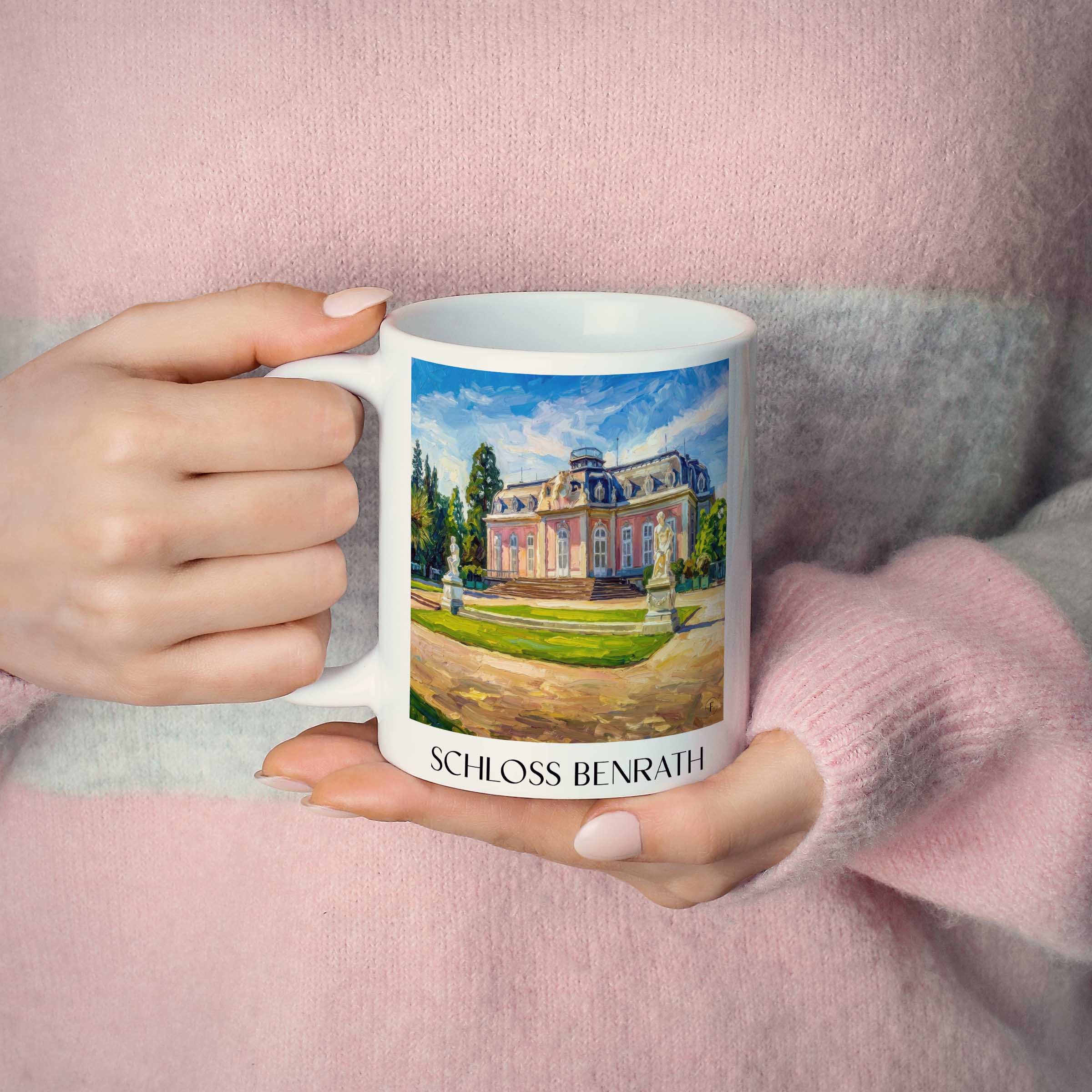 schloss-benrath-düsseldorf-deutschland-kaffeebecher-oil-painting-oelgemaelde