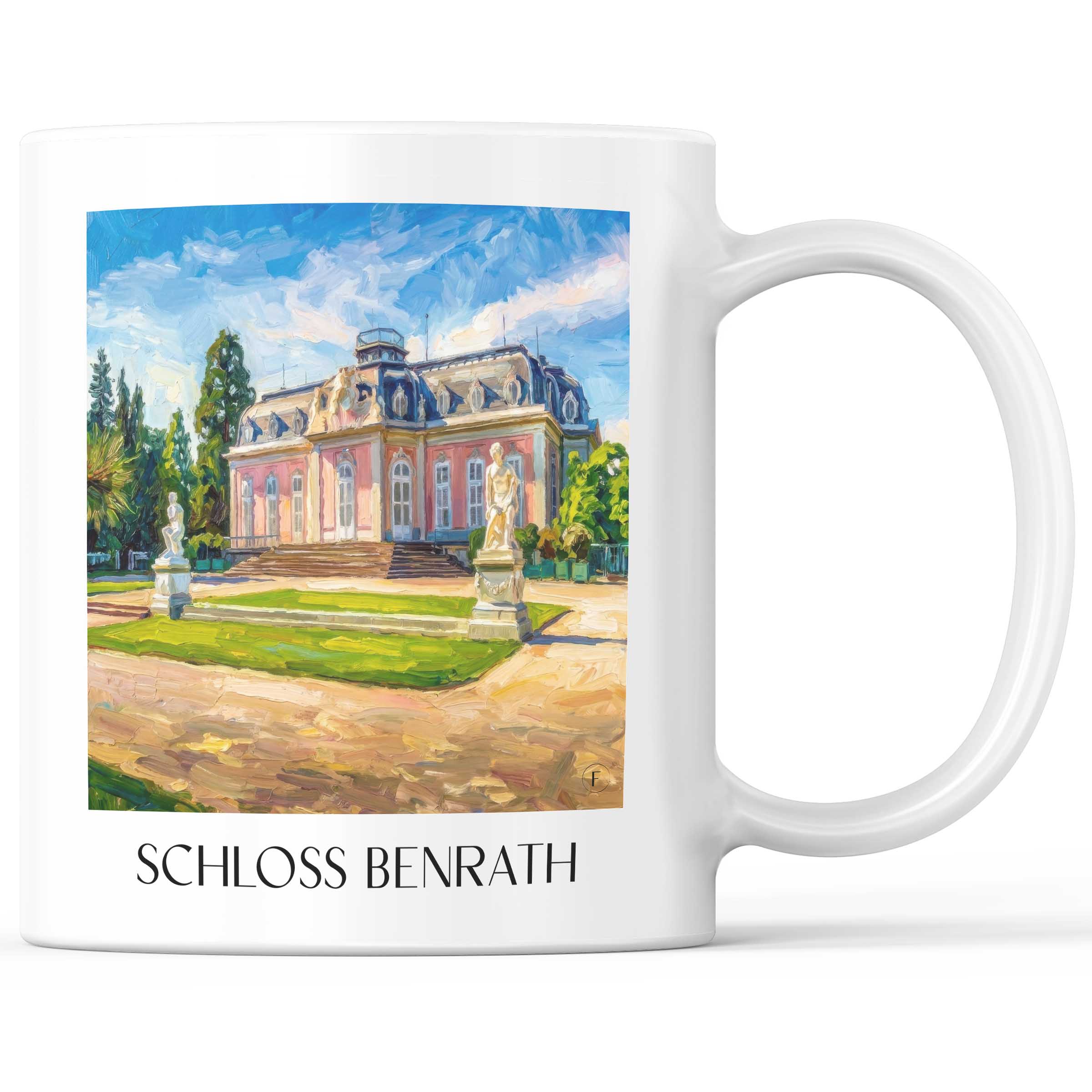 Schloss Benrath Kaffeebecher - Düsseldorf - Deutschland Becher - Kaffeetasse im Ölgemälde Stil