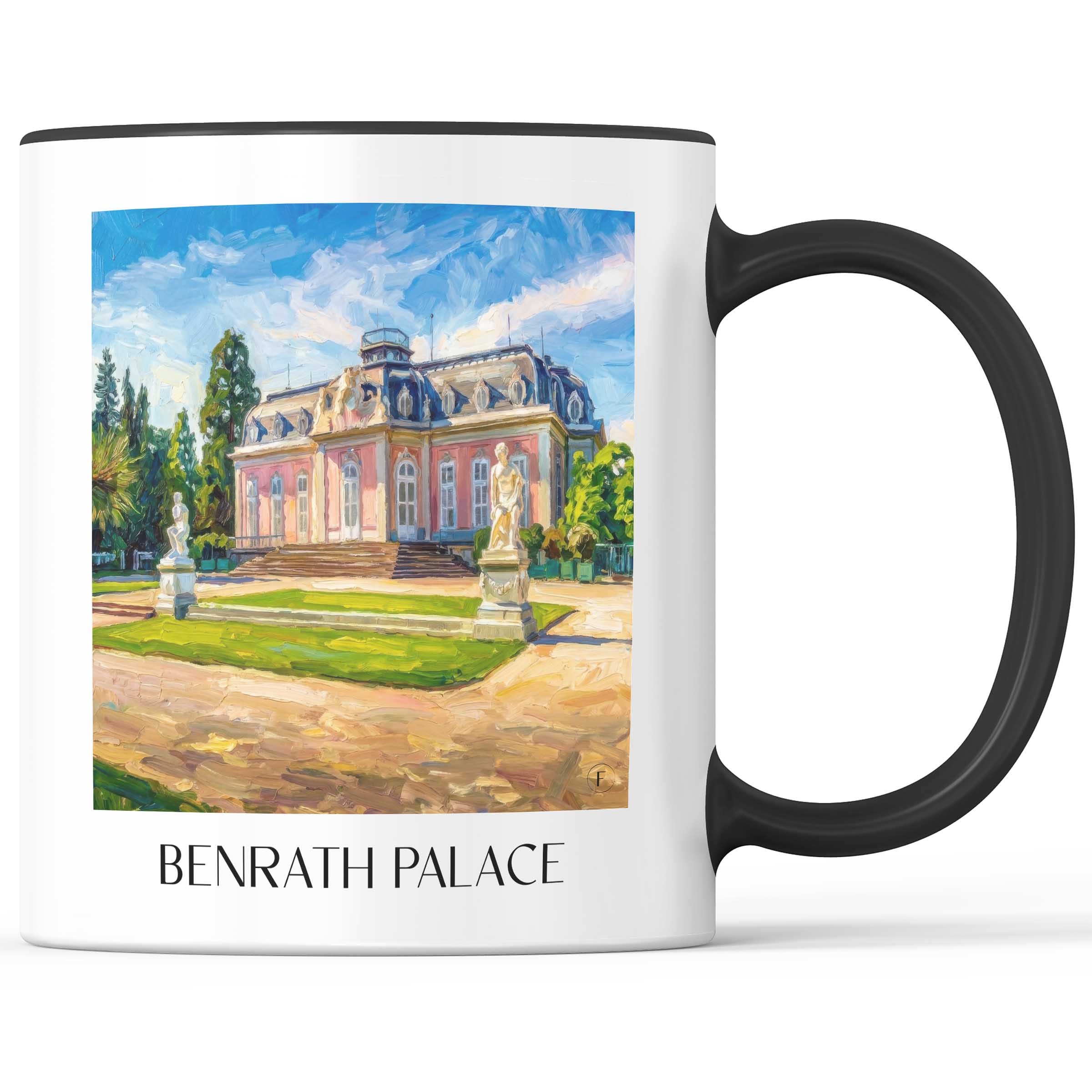 Schloss Benrath Kaffeebecher - Düsseldorf - Deutschland Becher - Kaffeetasse im Ölgemälde Stil
