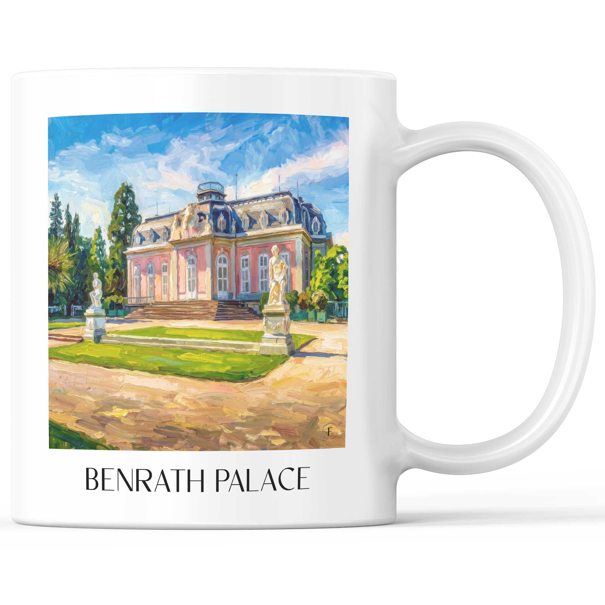 Schloss Benrath Kaffeebecher - Düsseldorf - Deutschland Becher - Kaffeetasse im Ölgemälde Stil