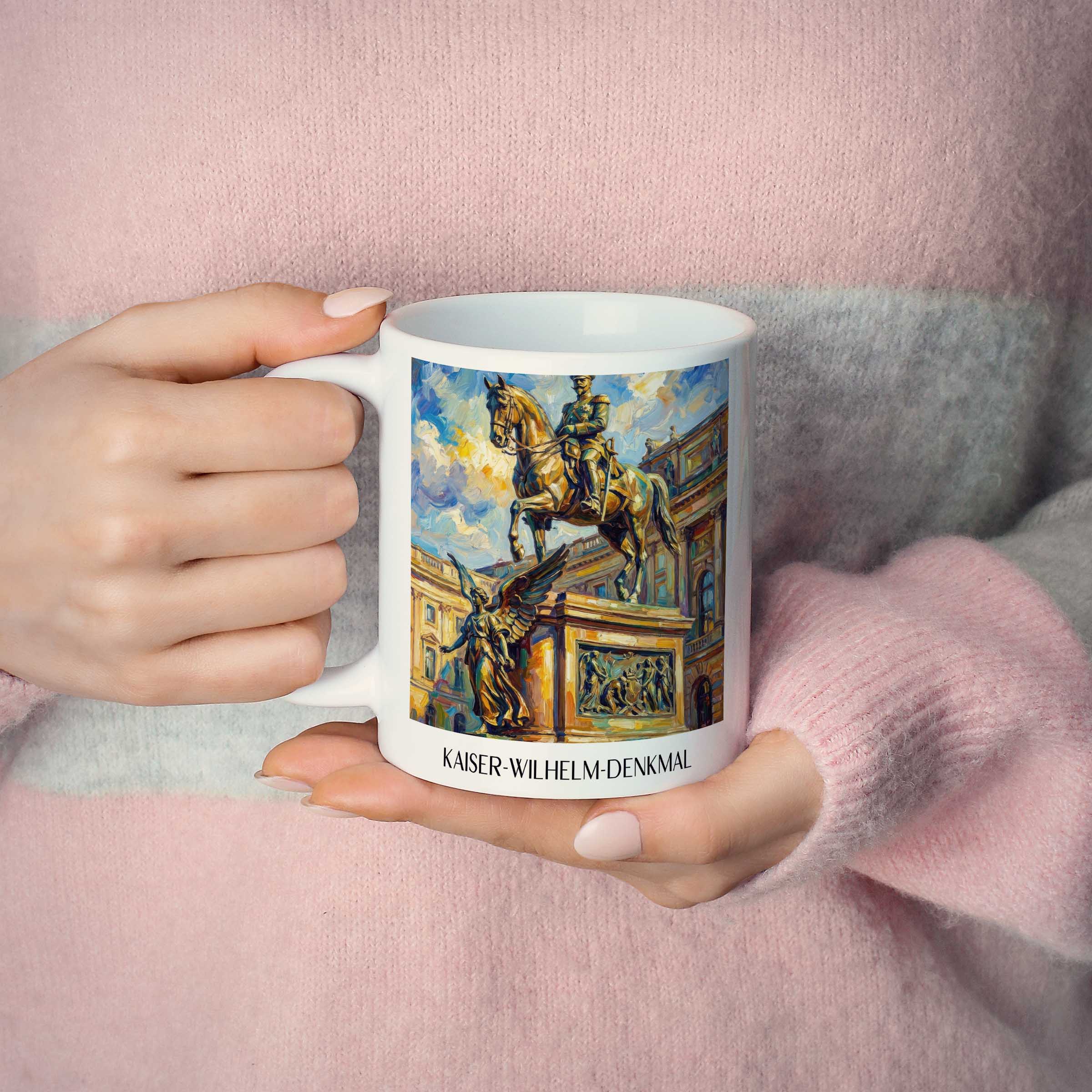kaiser-wilhelm-denkmal-düsseldorf-deutschland-kaffeebecher-oil-painting-oelgemaelde