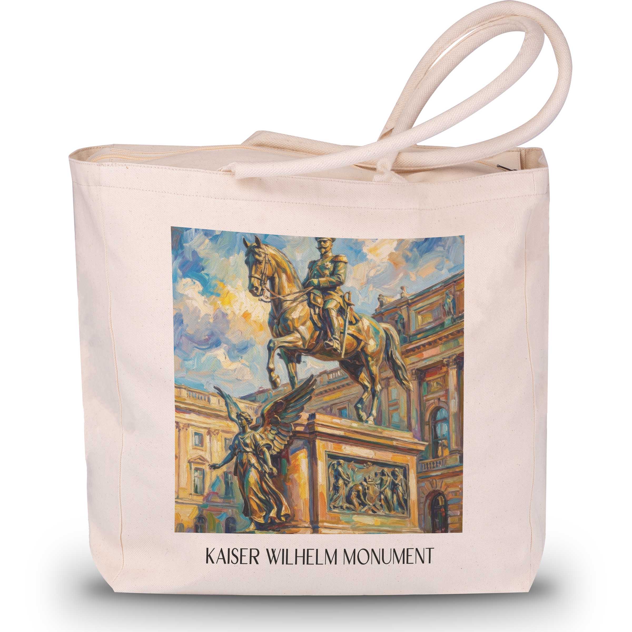 Kaiser-Wilhelm-Denkmal Shopping Tasche - Düsseldorf - Deutschland Tote Bag - Einkaufstasche im Ölgemälde Stil