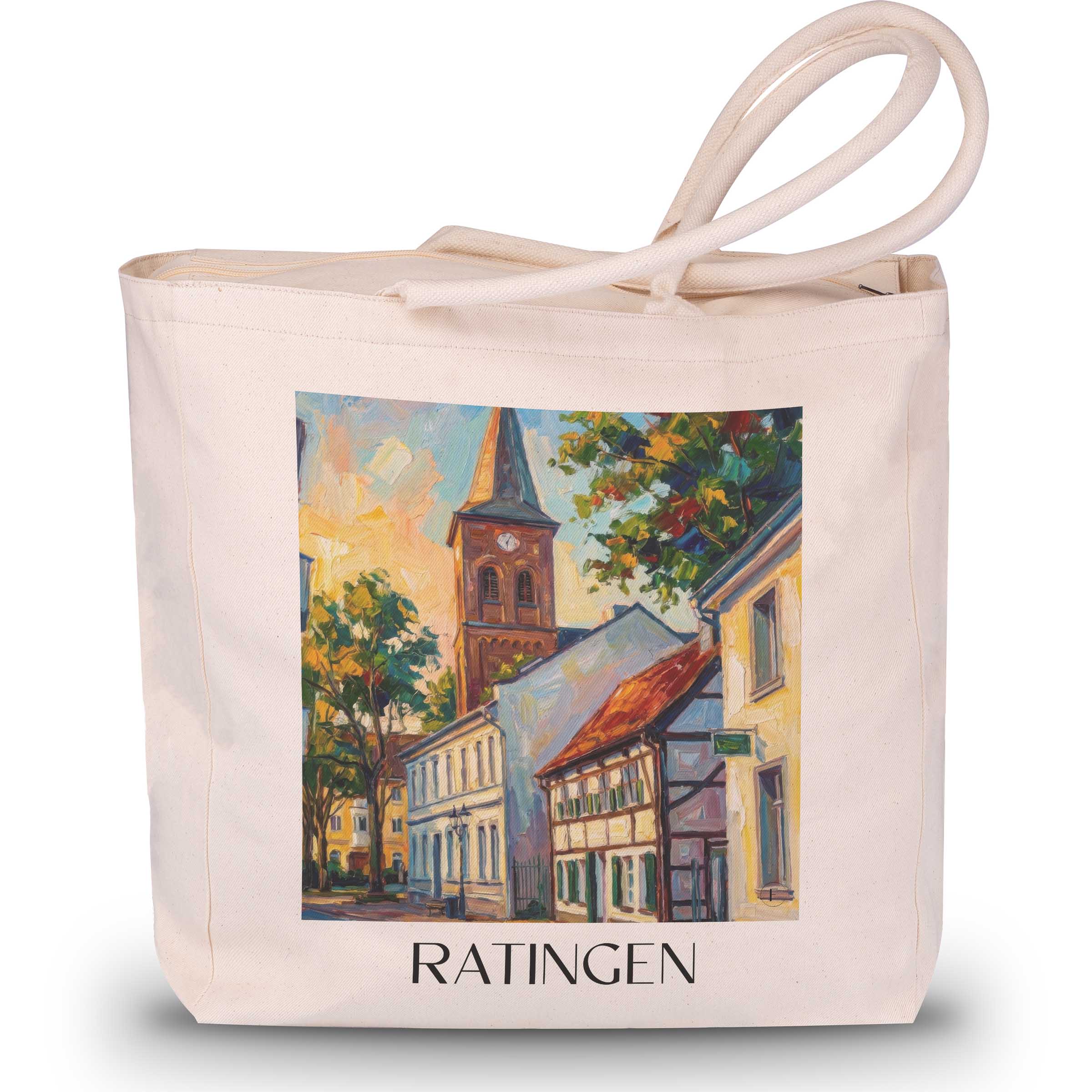 Ratingen - Deutschland Tote Bag - Einkaufstasche im Ölgemälde Stil