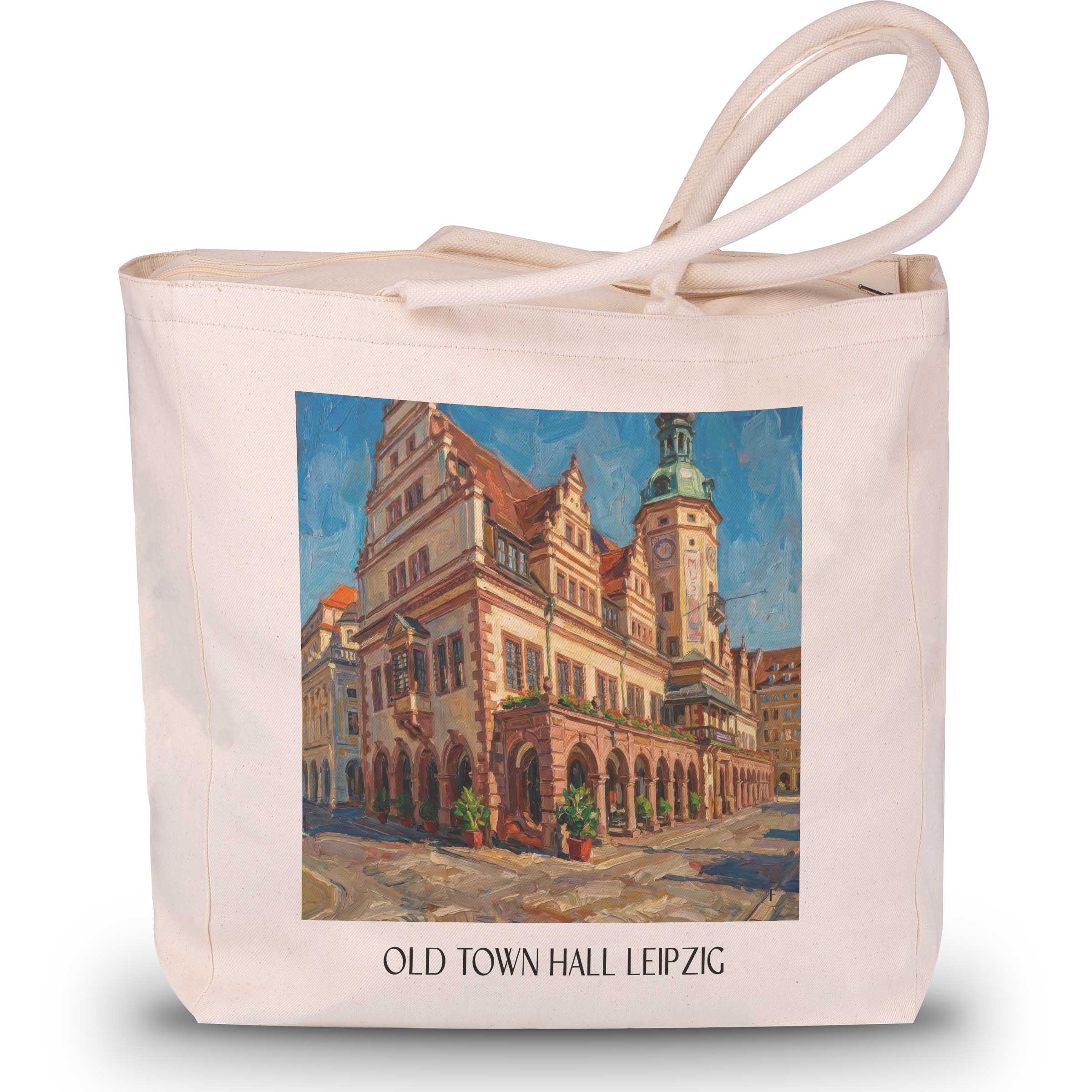 Altes Rathaus Shopping Tasche - Leipzig - Deutschland Tote Bag - Einkaufstasche im Ölgemälde Stil