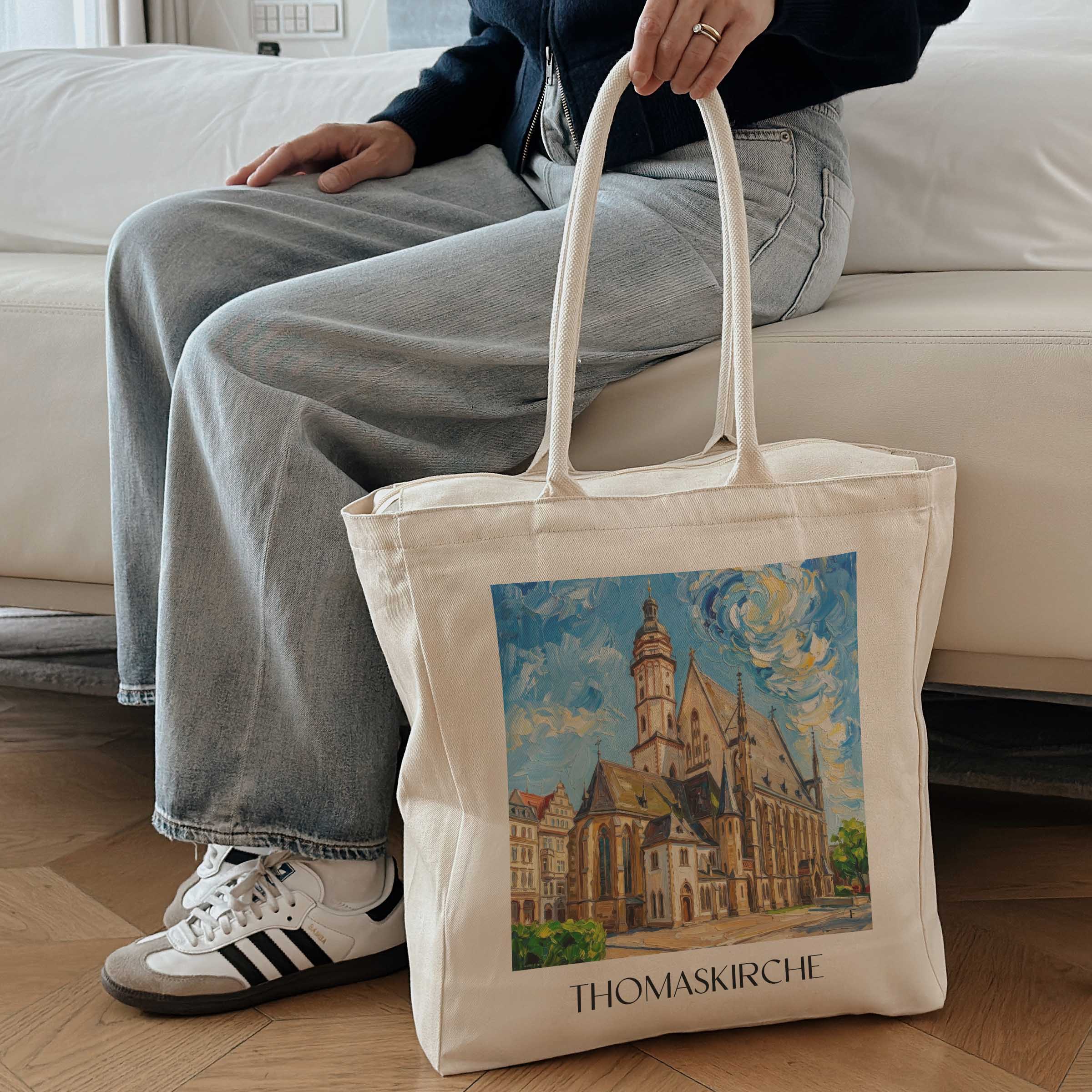 thomaskirche-leipzig-deutschland-einkaufstasche-oil-painting-oelgemaelde