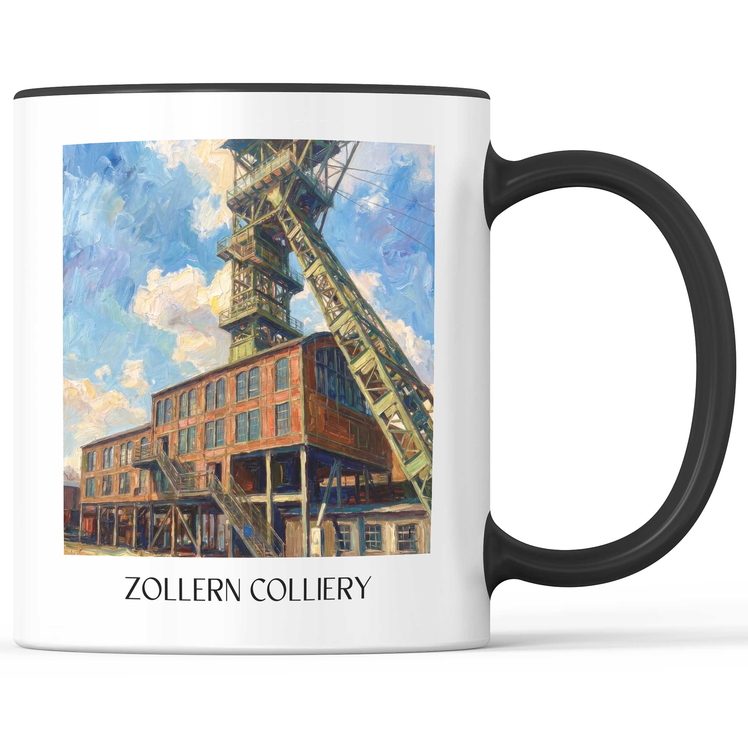 Zeche Zollern Kaffeebecher - Dortmund - Deutschland Becher - Kaffeetasse im Ölgemälde Stil
