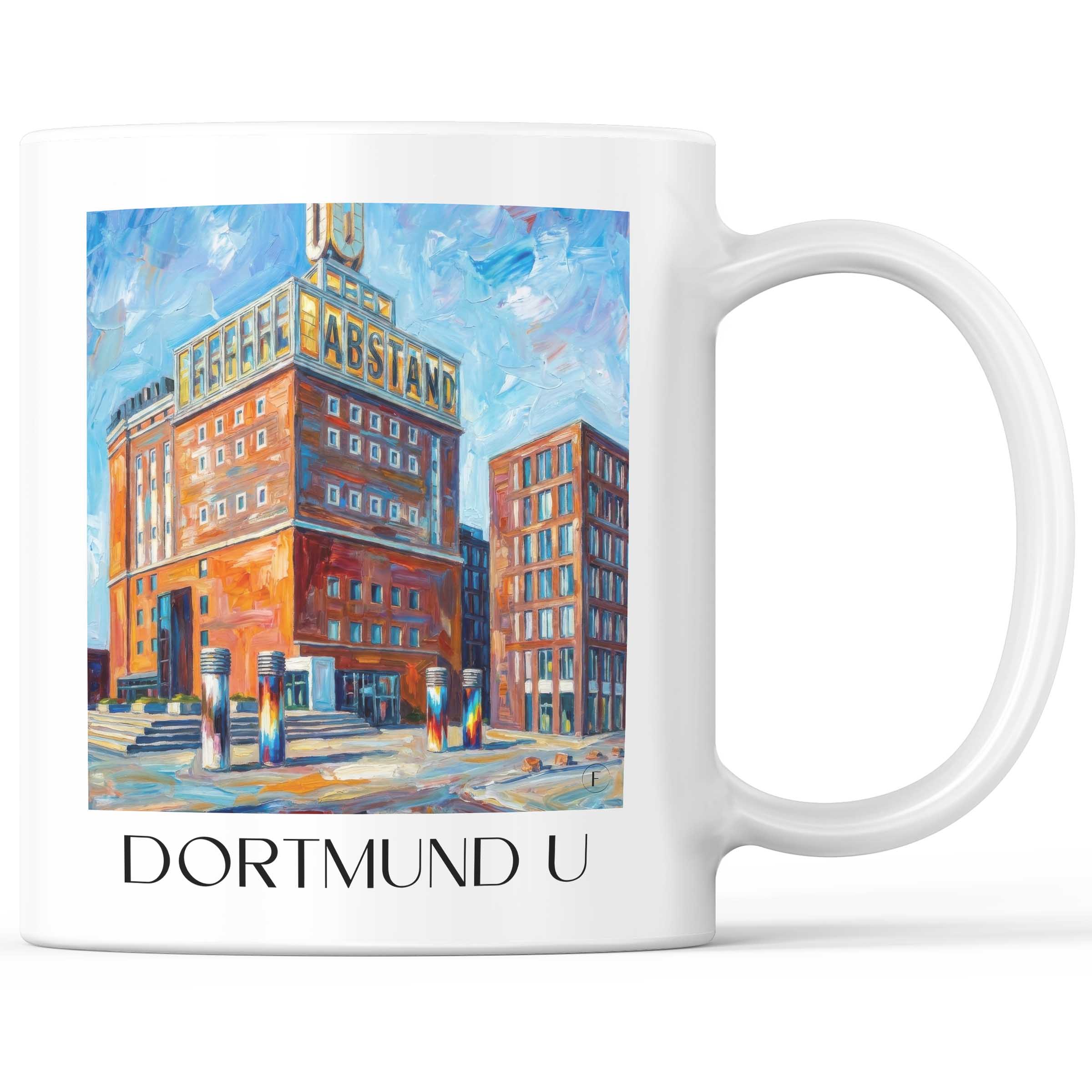 Dortmund U - Deutschland Becher - Kaffeetasse im Ölgemälde Stil