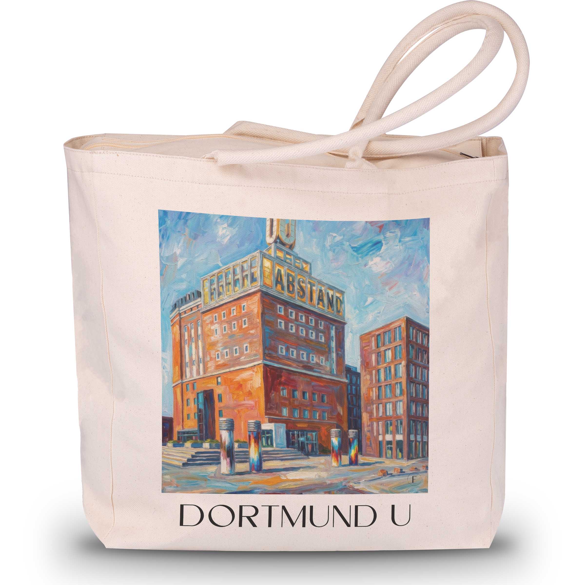Dortmund U - Deutschland Tote Bag - Einkaufstasche im ĂlgemĂ€lde Stil