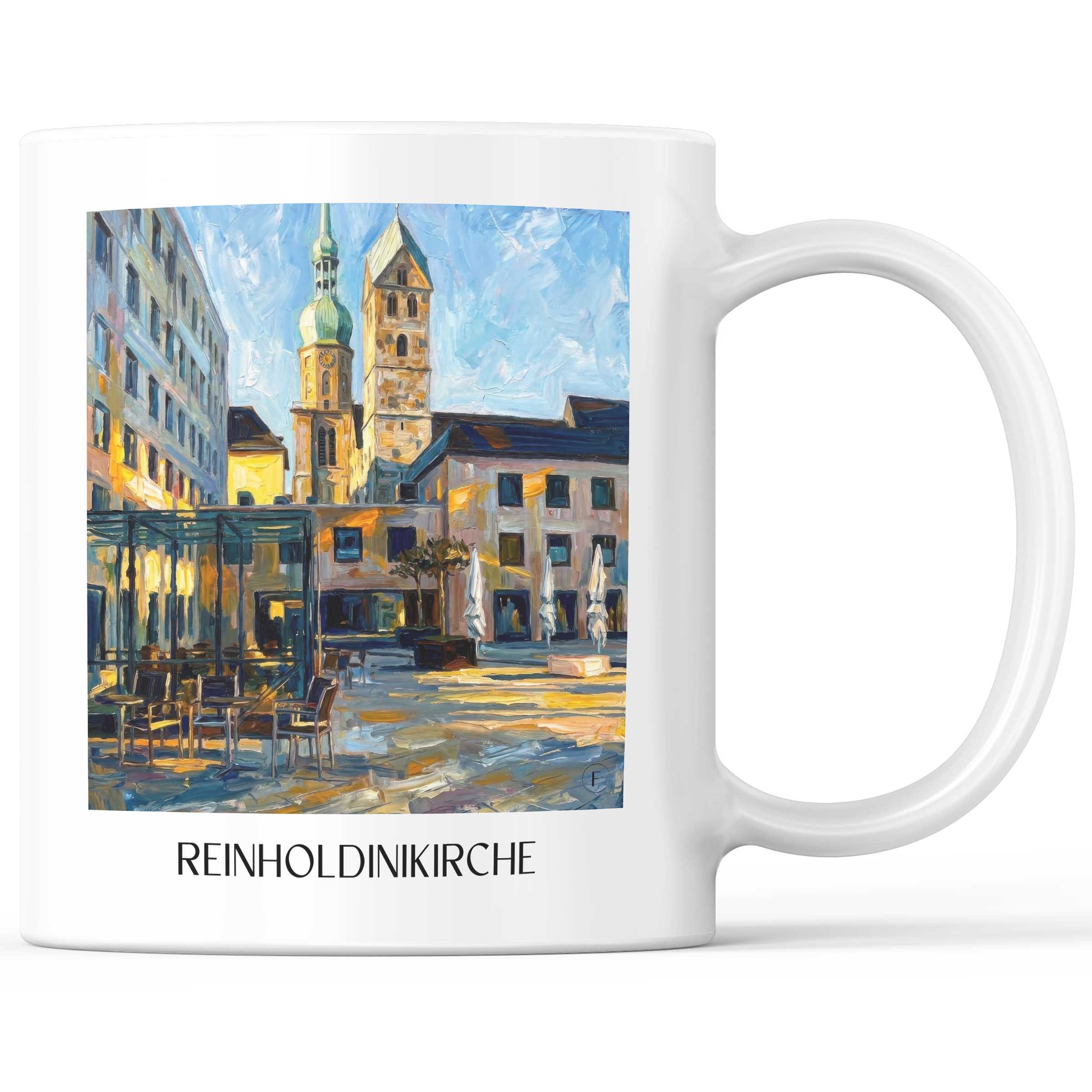 Reinholdinikirche Kaffeebecher - Dortmund - Deutschland Becher - Kaffeetasse im Ölgemälde Stil