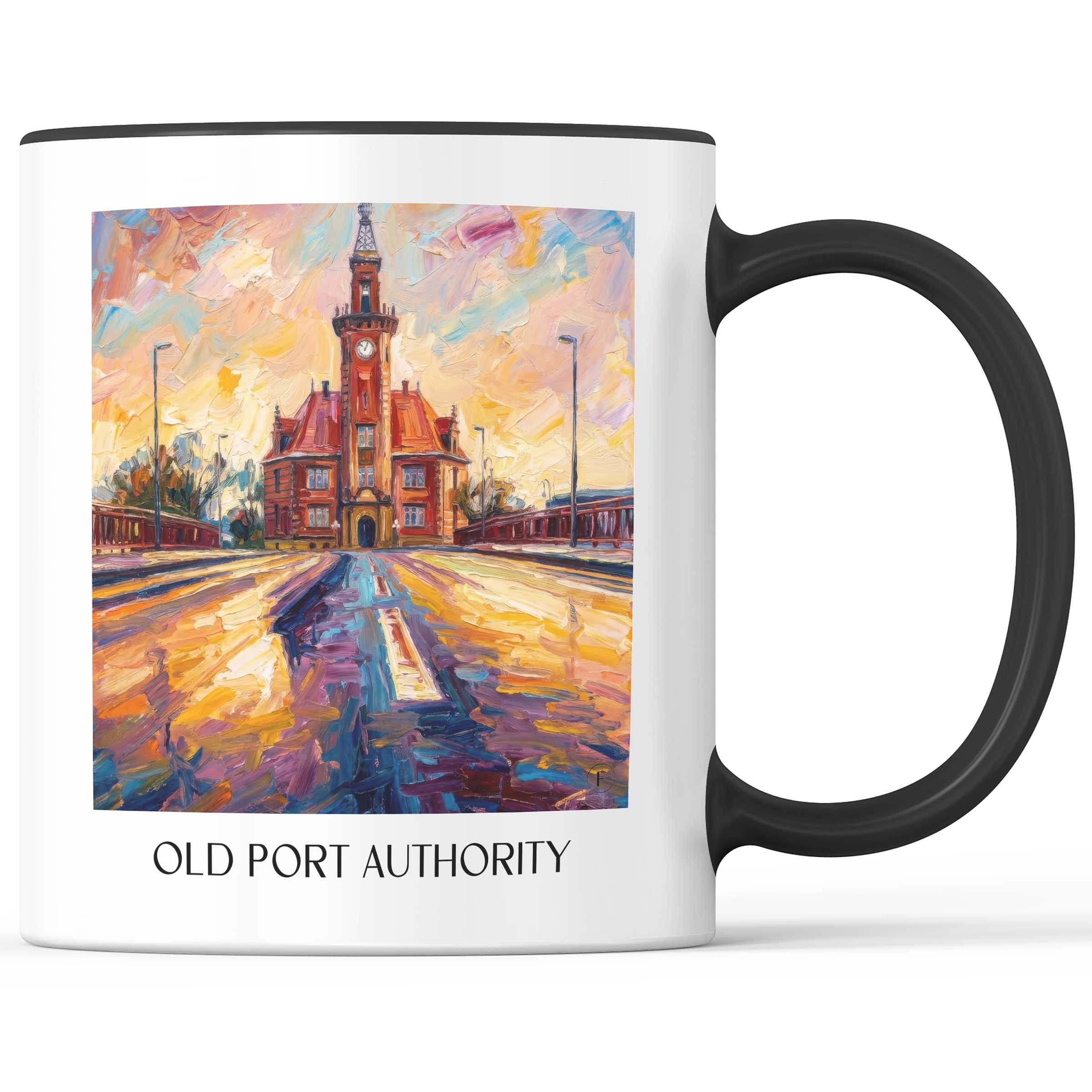 Altes Hafenamt Kaffeebecher - Dortmund - Deutschland Becher - Kaffeetasse im Ölgemälde Stil