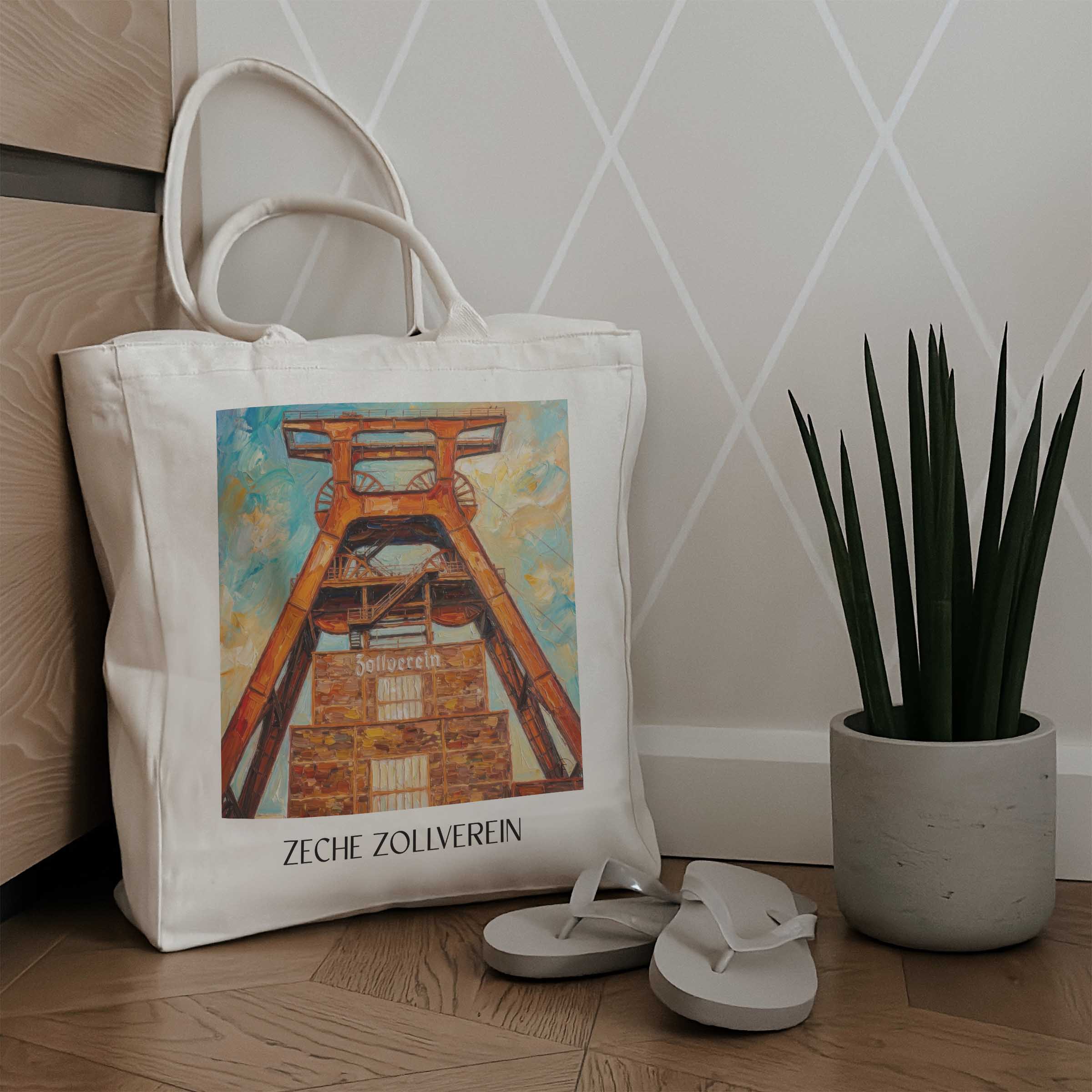 zeche-zollverein-essen-deutschland-einkaufstasche-oil-painting-oelgemaelde