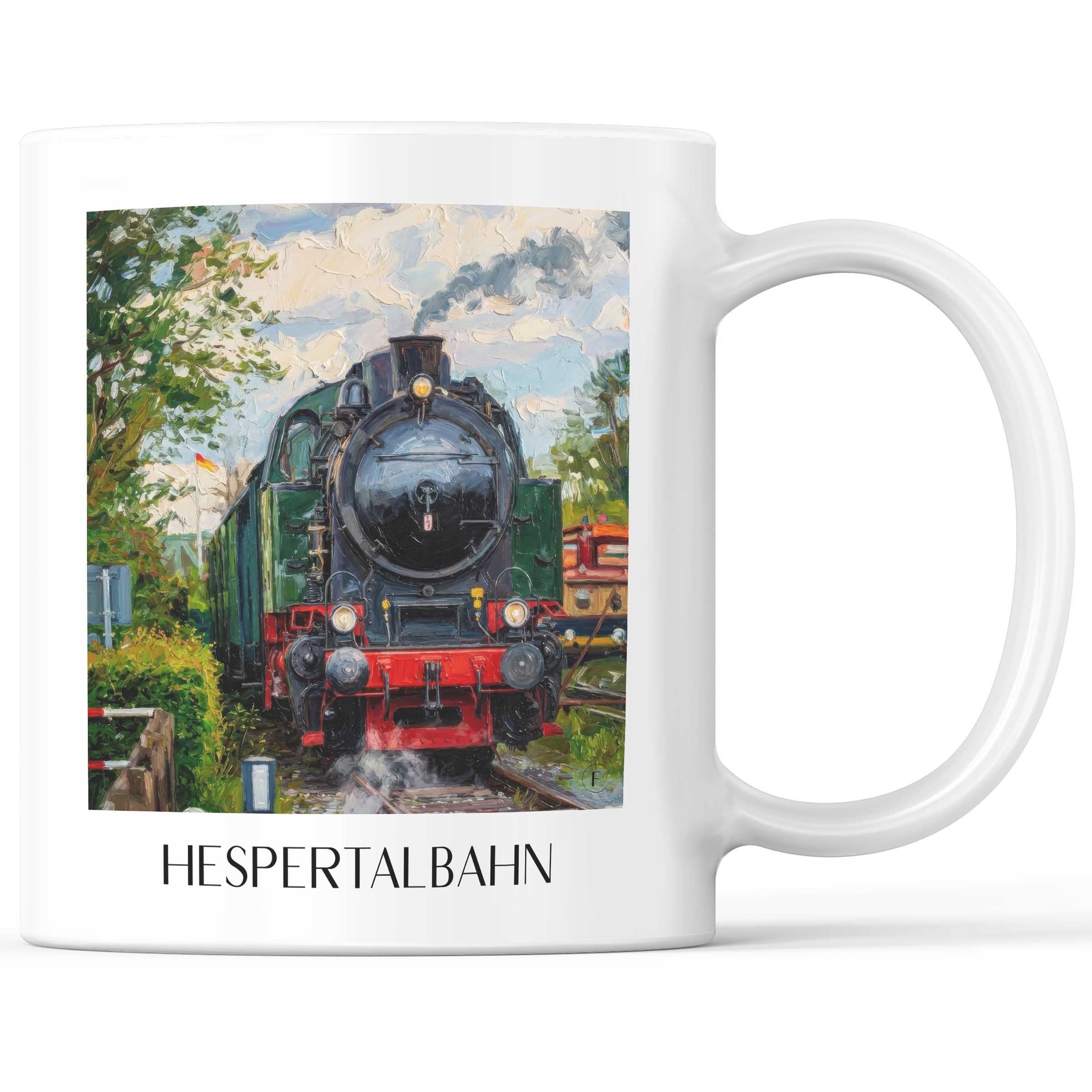 Hespertalbahn Kaffeebecher - Essen - Deutschland Becher - Kaffeetasse im Ölgemälde Stil