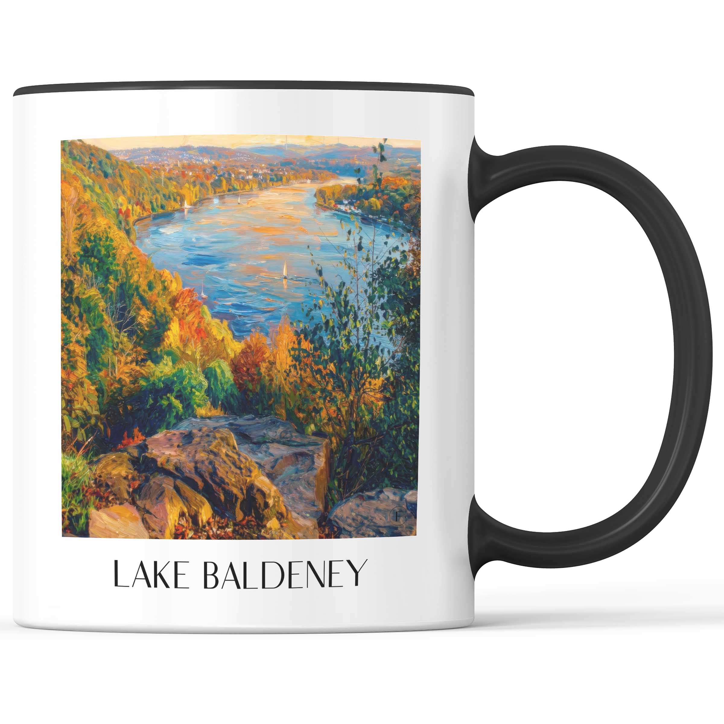 Baldeneysee Kaffeebecher - Essen - Deutschland Becher - Kaffeetasse im Ölgemälde Stil