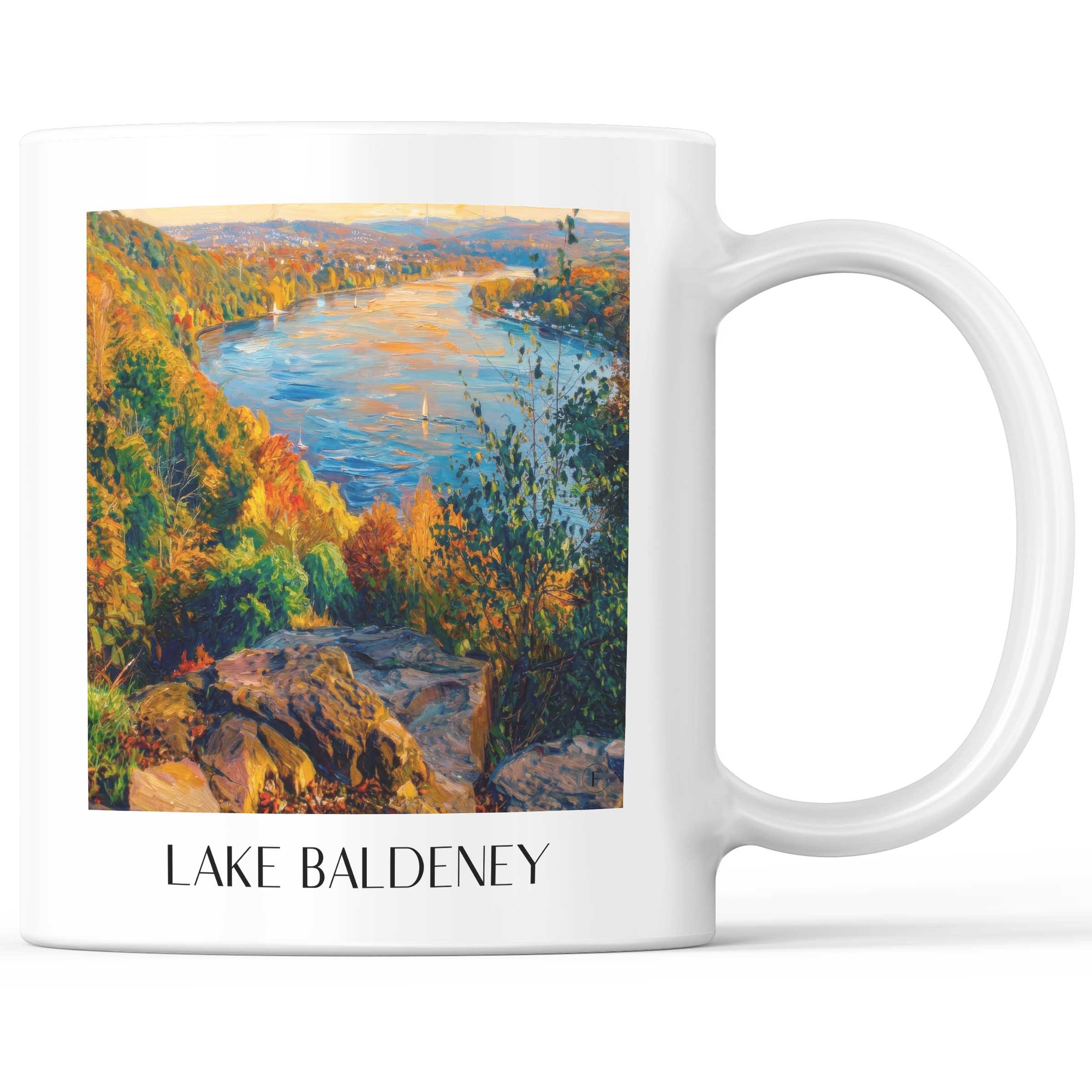 Baldeneysee Kaffeebecher - Essen - Deutschland Becher - Kaffeetasse im Ölgemälde Stil