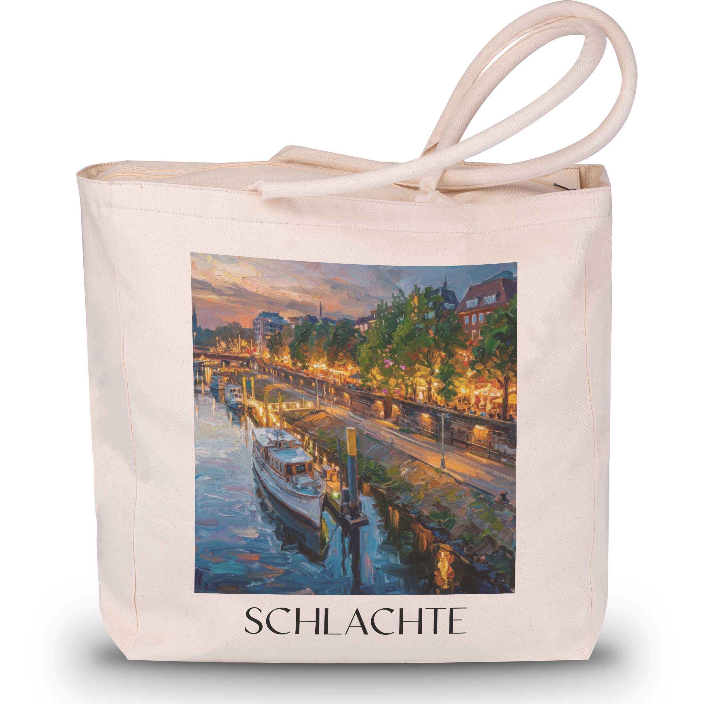 schlachte-bremen-deutschland-einkaufstasche-oil-painting-oelgemaelde