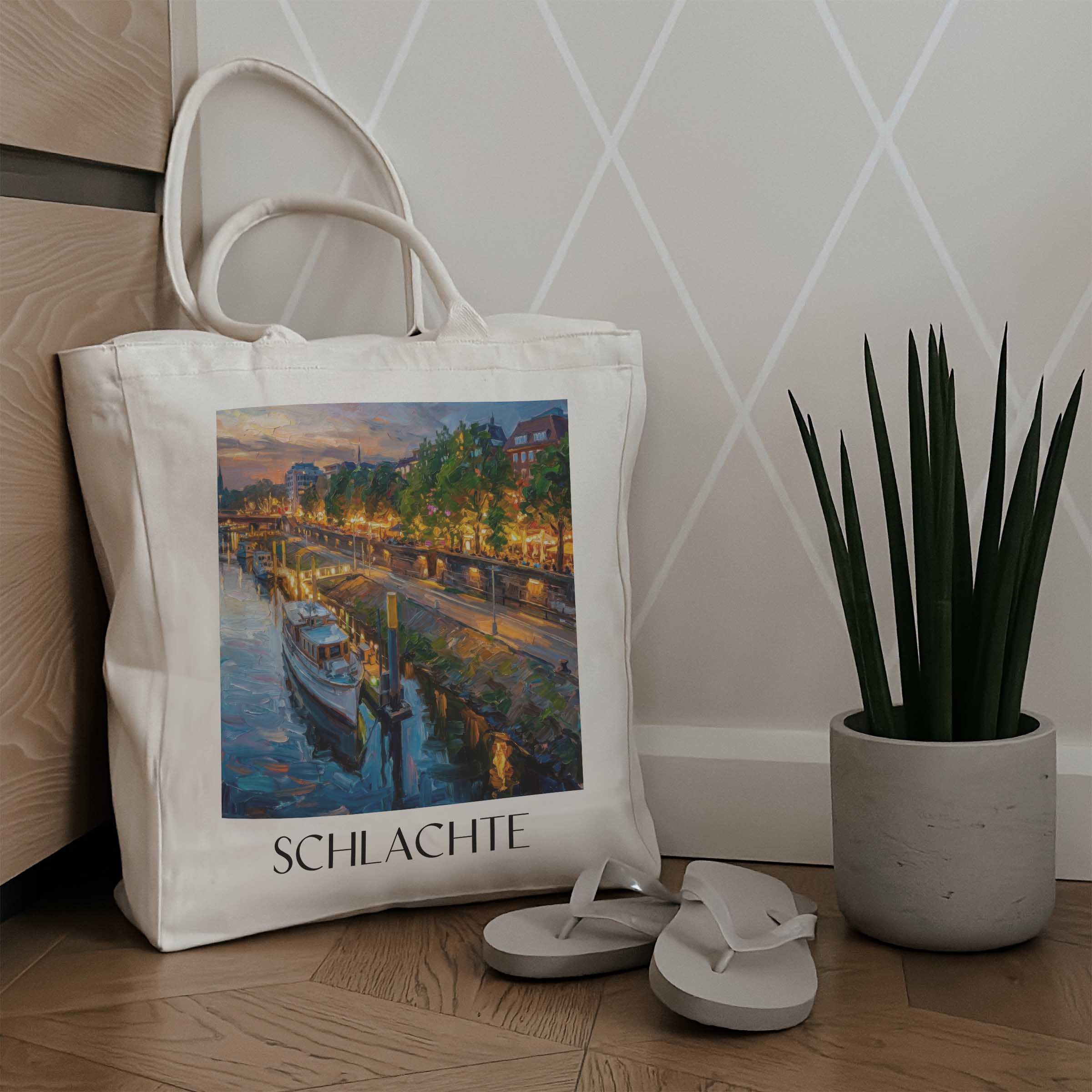 schlachte-bremen-deutschland-einkaufstasche-oil-painting-oelgemaelde